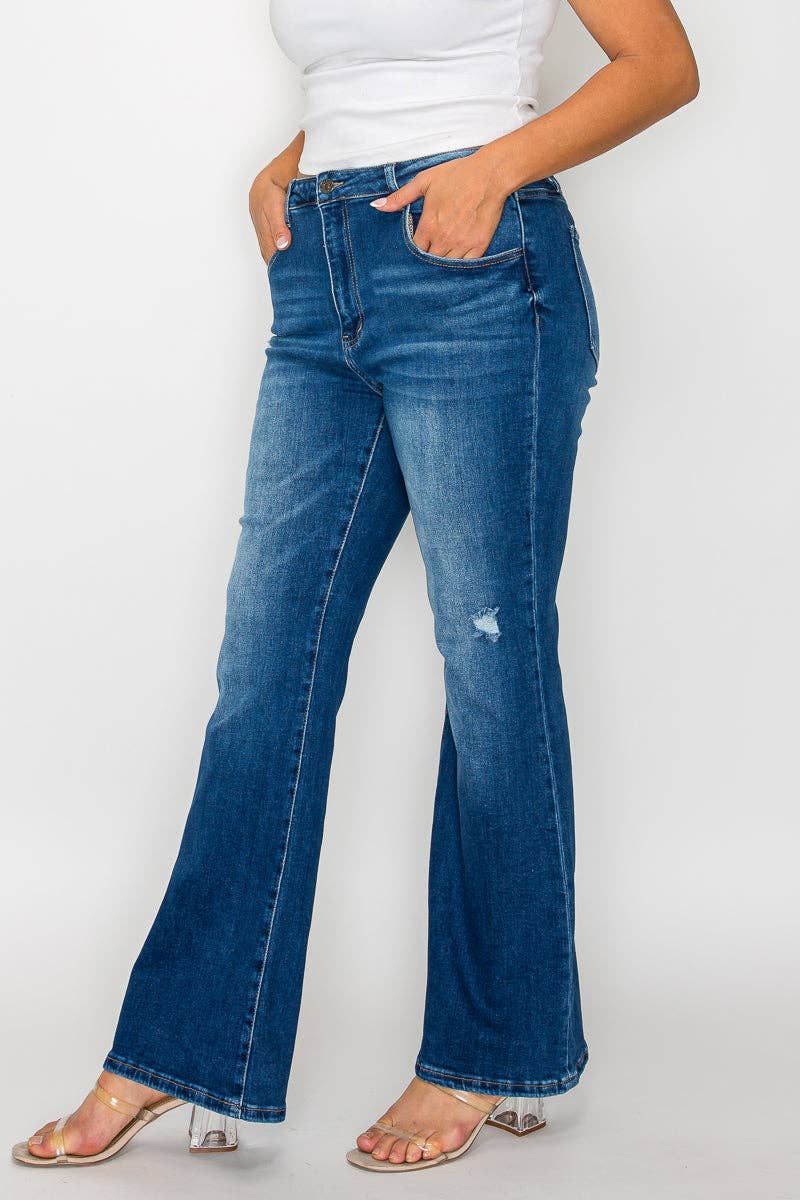 High Rise Boot Cut Jeans (Plus)