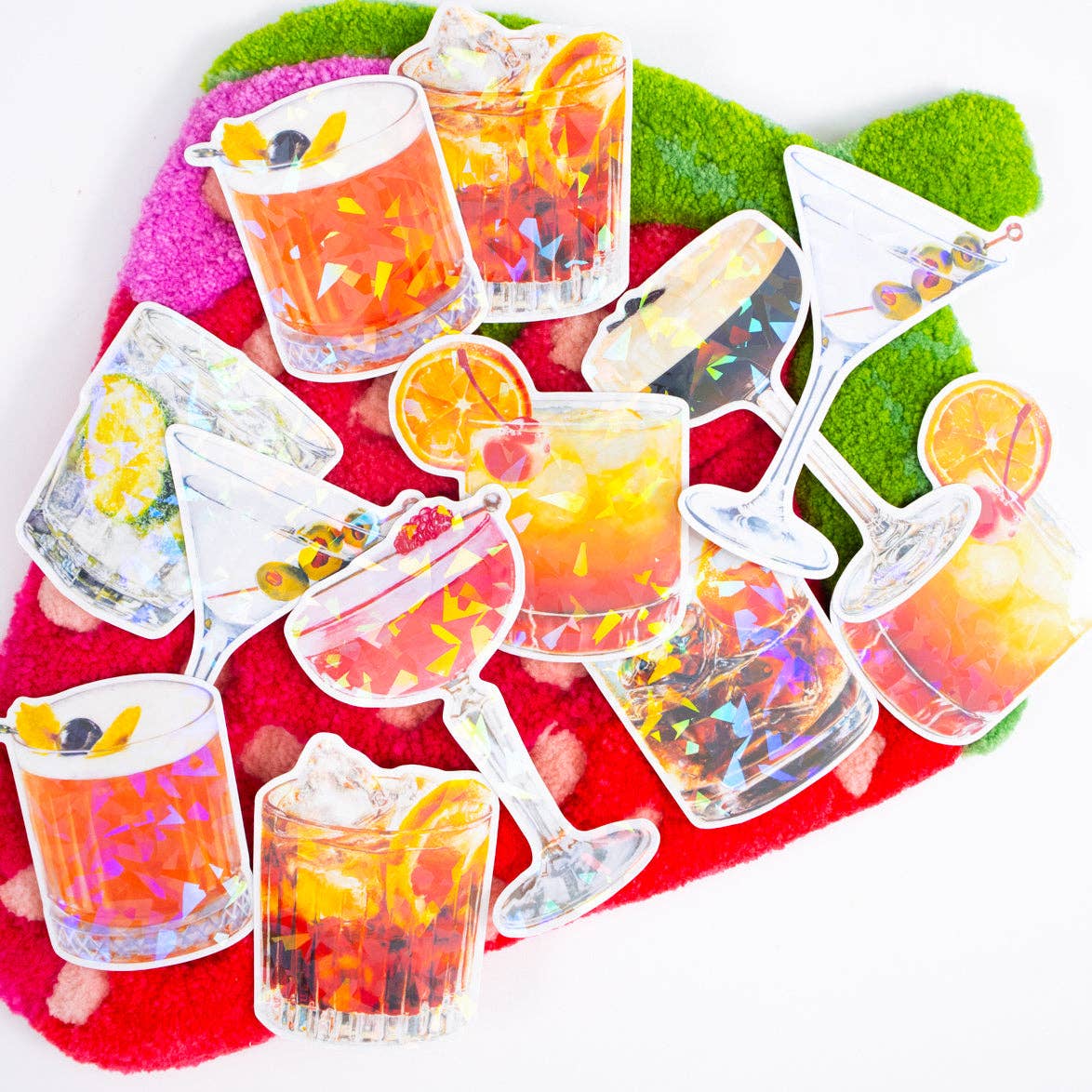 Martini Cocktail Prism Vinyl Sticker