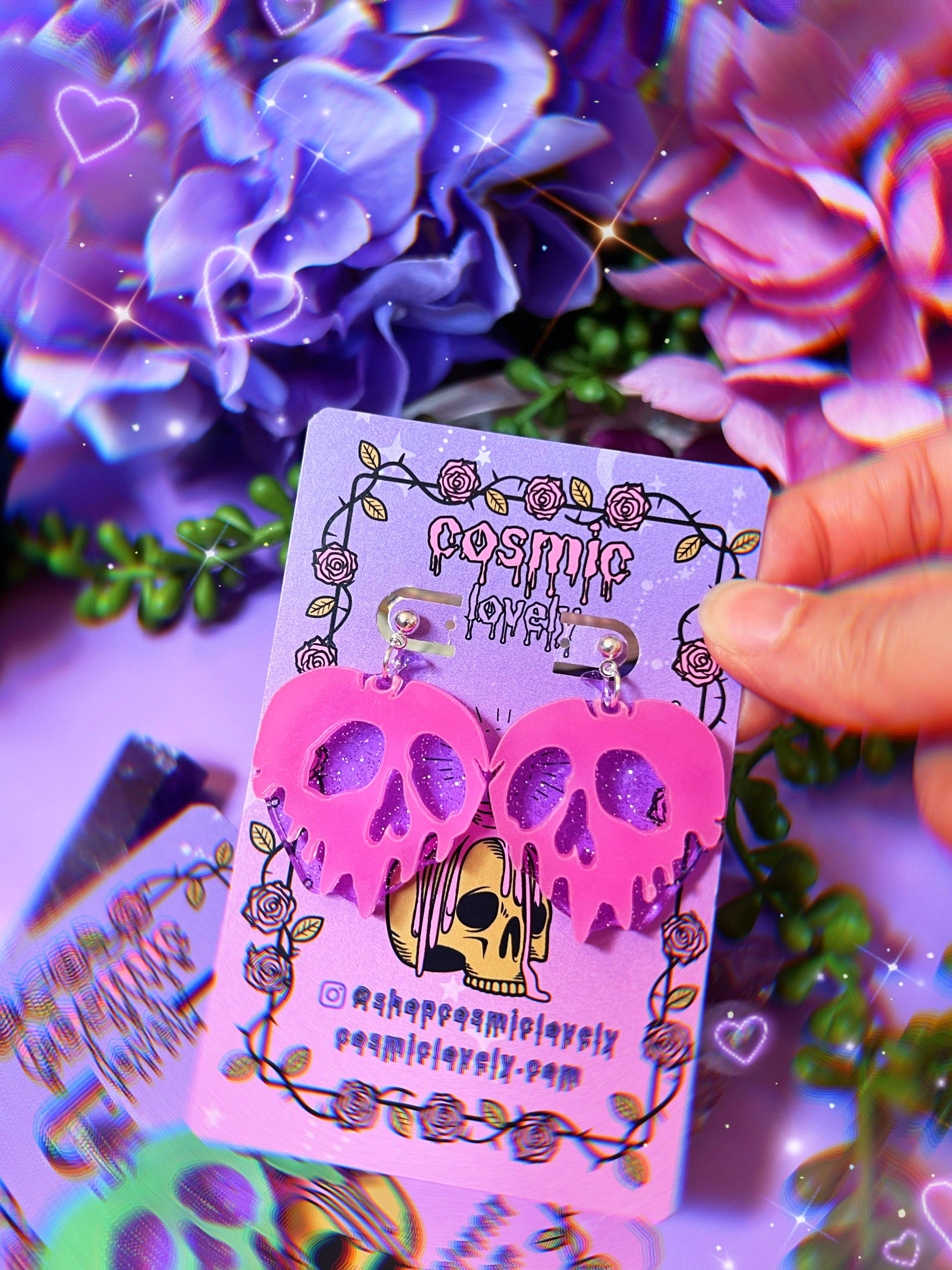 GLOW in the dark Poison Apple Earrings