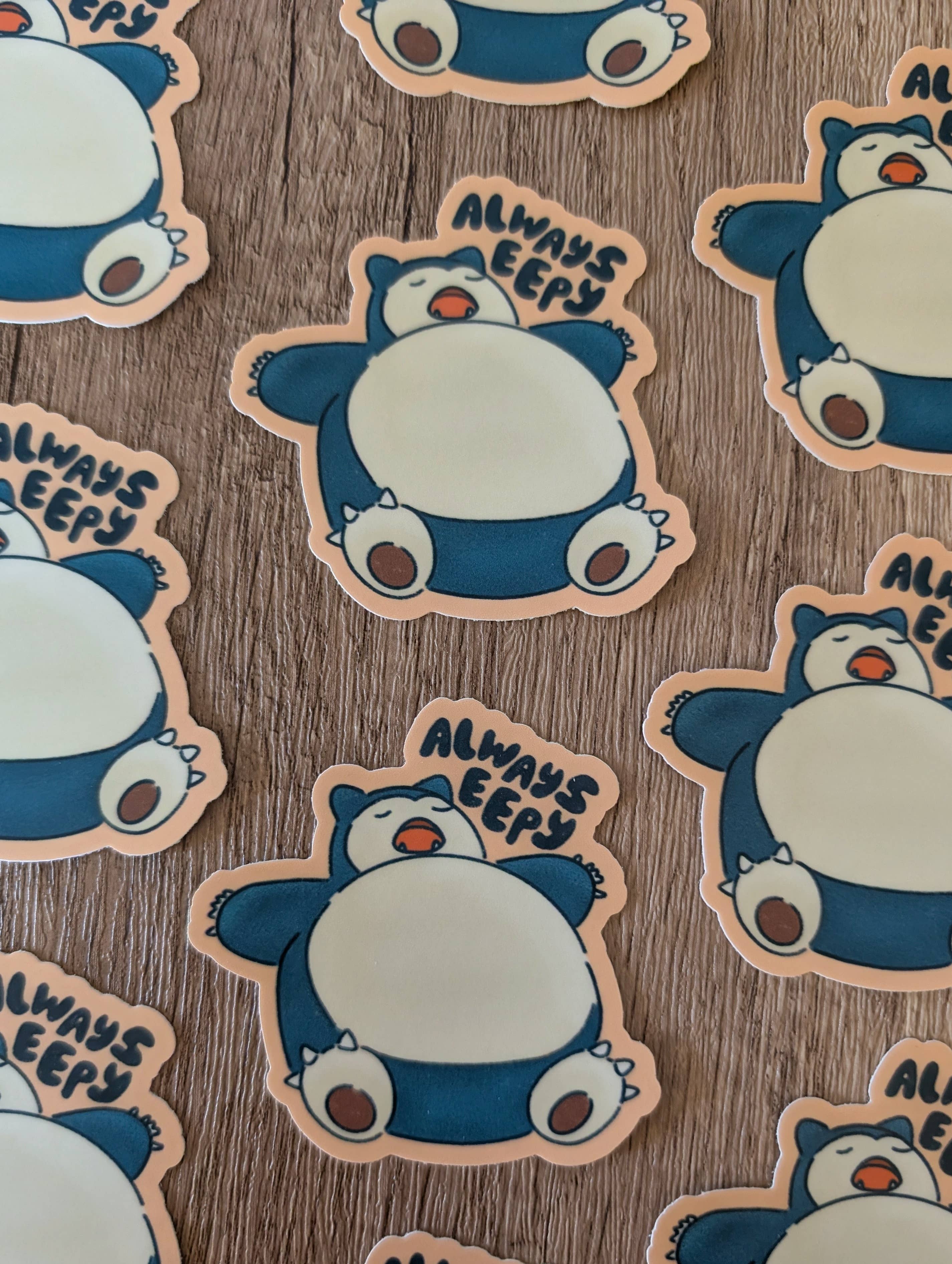 Eepy Snorlax - Cute Pokémon Nintendo Game Vinyl Sticker