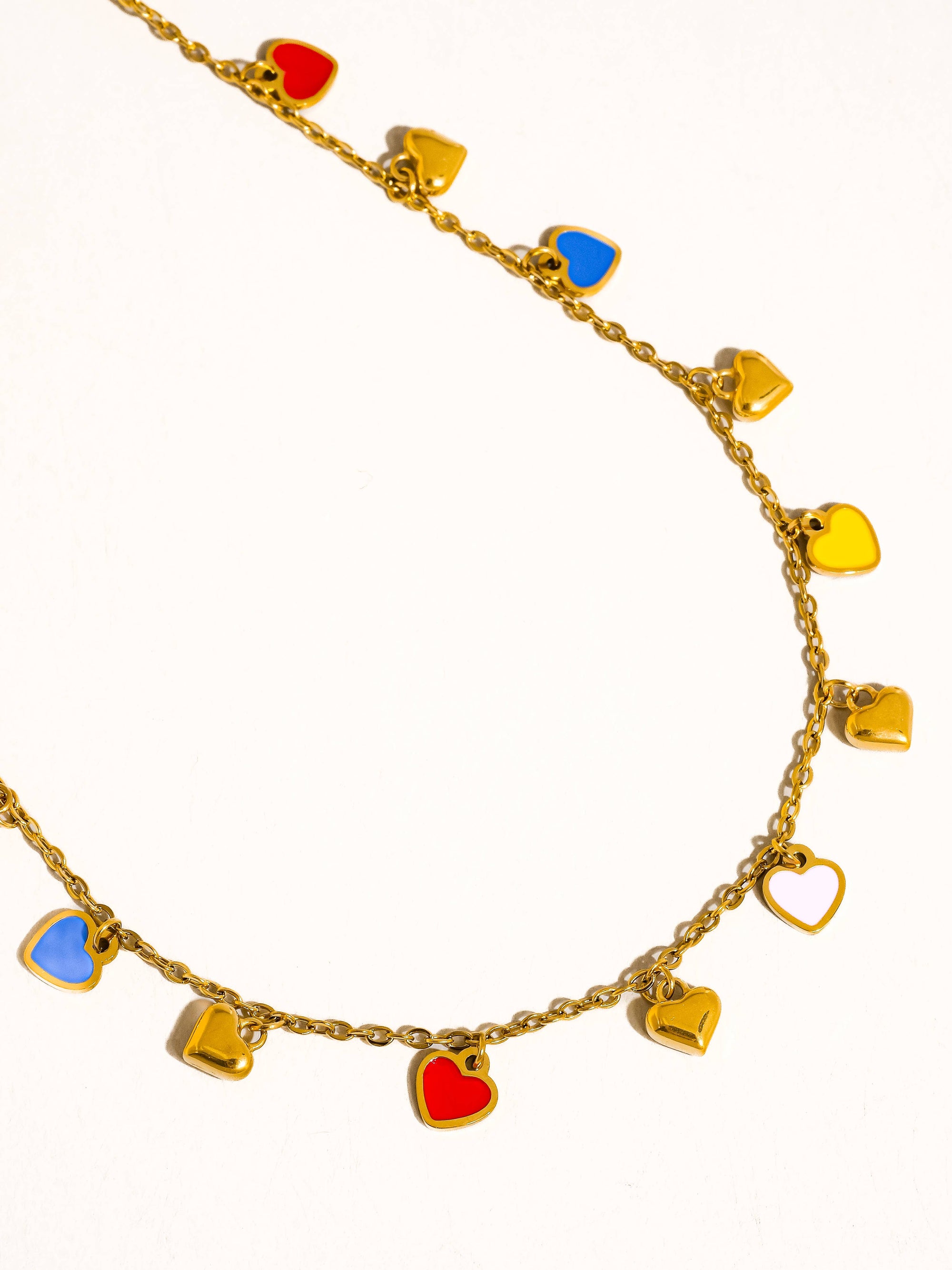 Basile 18K Gold Non-Tarnish Petite Heart Necklace, Bracelet