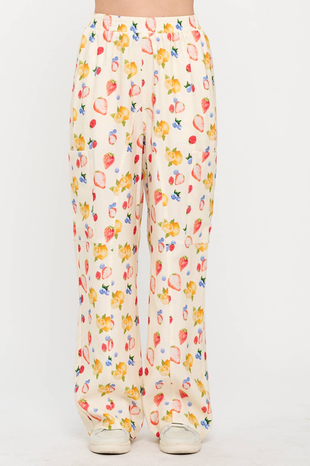 CITRUS & BERRIES PRINT CARGO PANTS