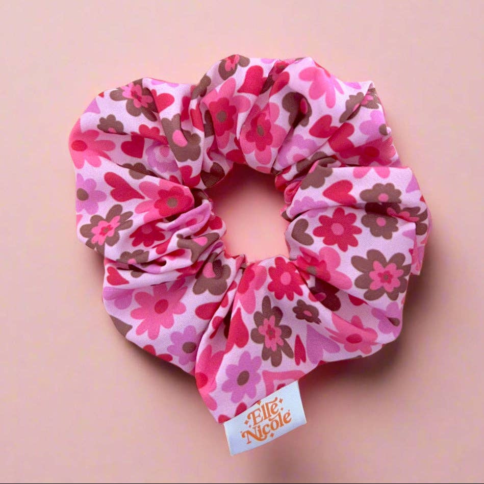 Scrunchie - Chocolate Covered Florals - Hair Accessory