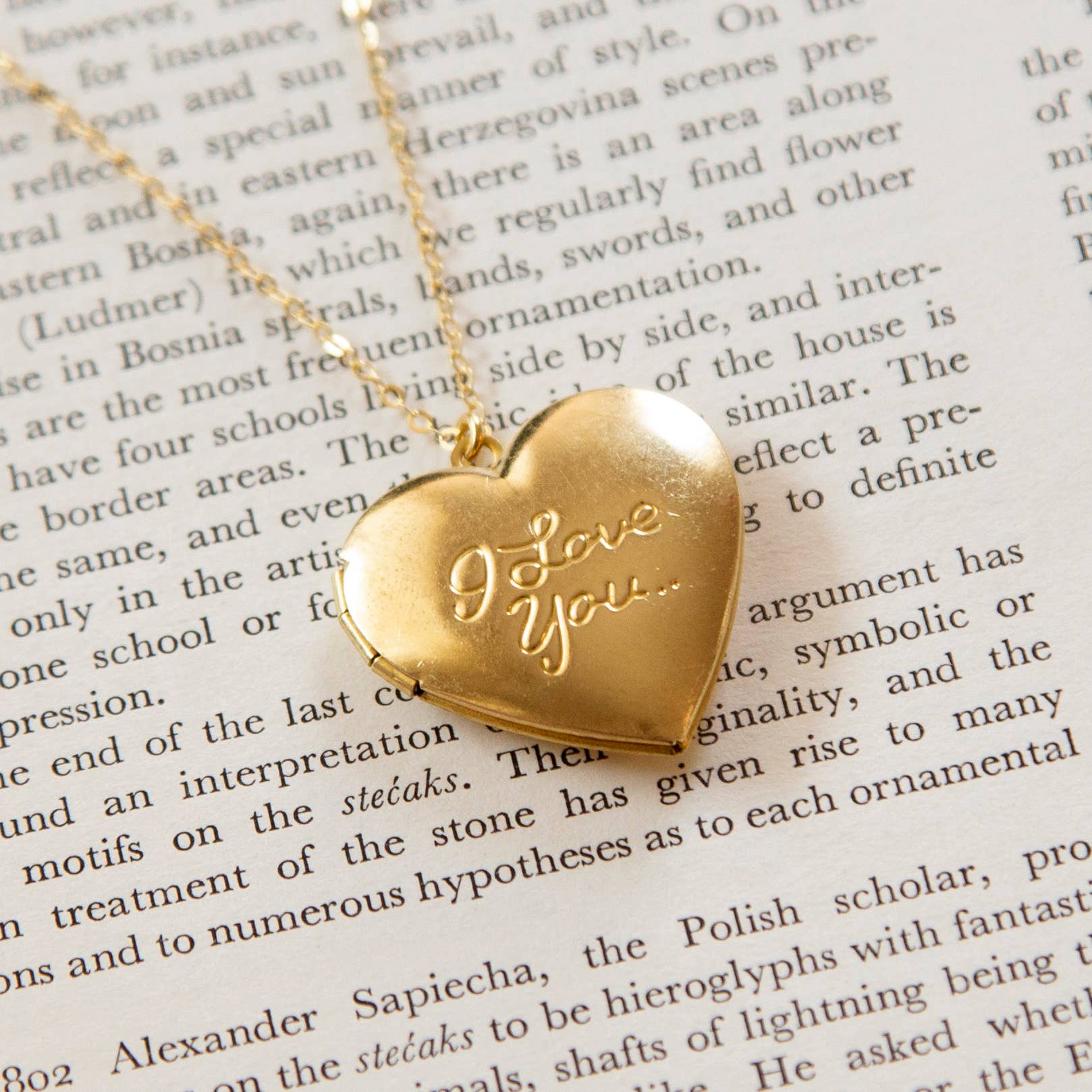 Vintage 'I Love You' Heart Locket Necklace