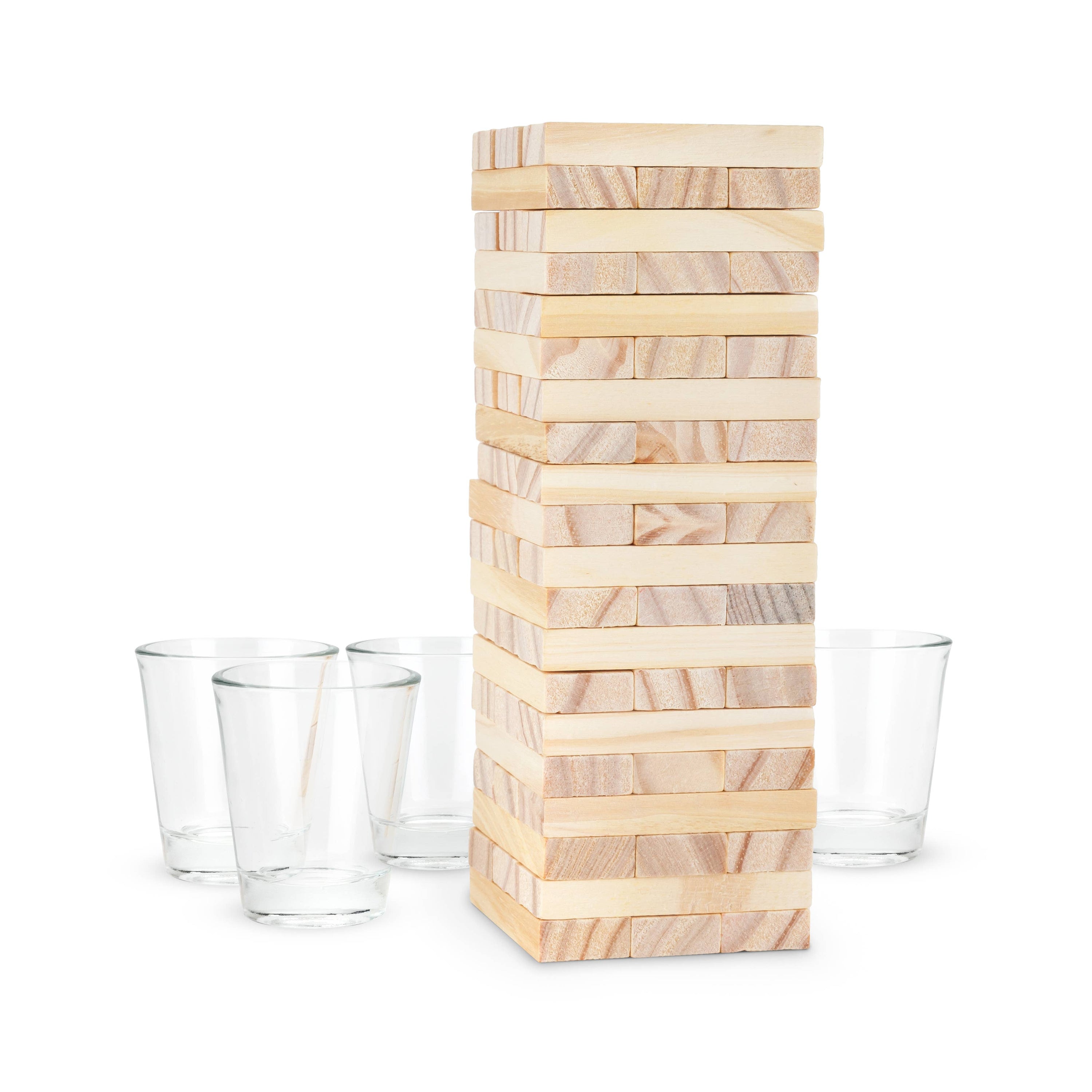 Stack Block Stacking Party Drinking Game w/ Shot Glasses