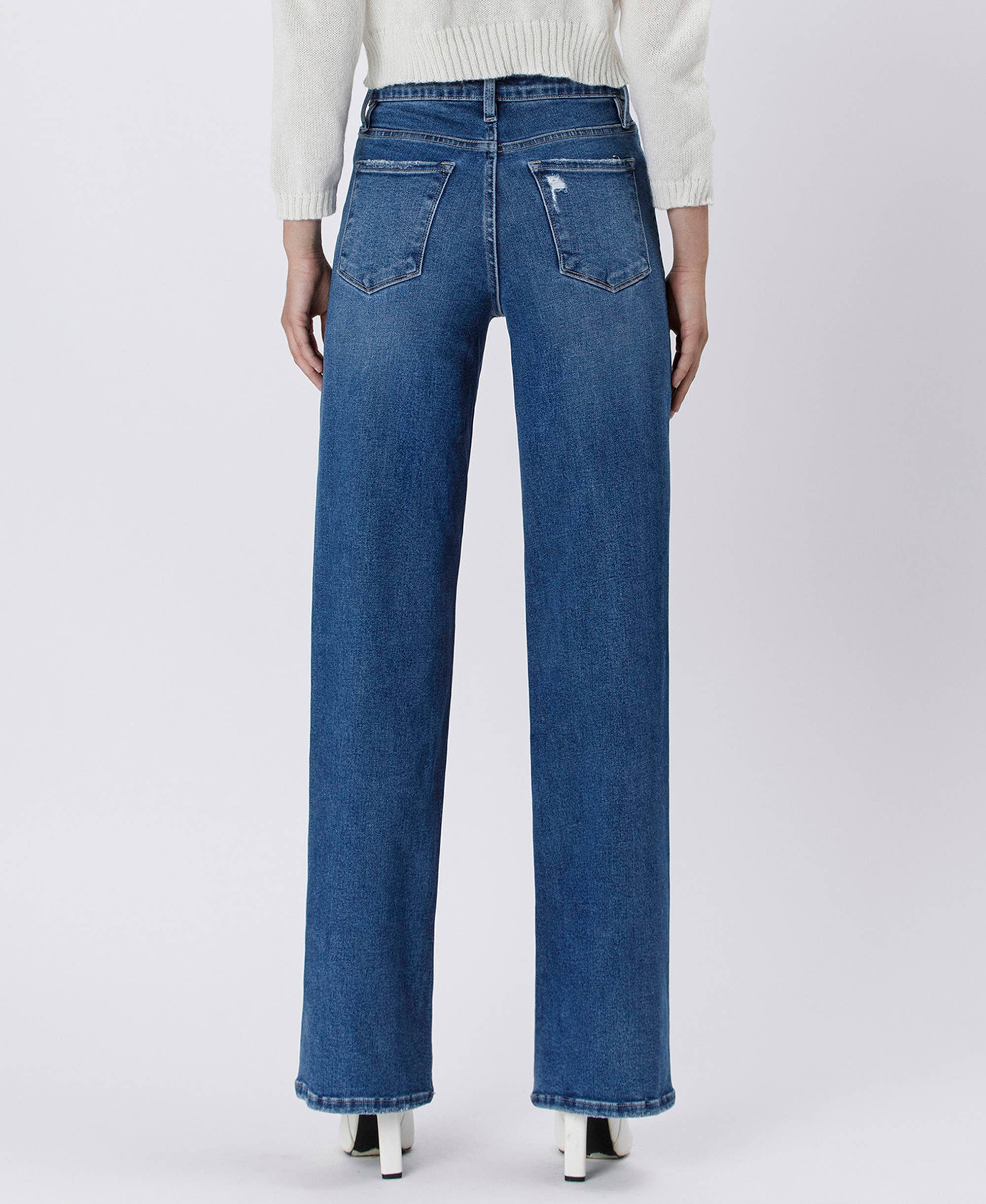 Super High Rise Stretch 90's Wide Leg Jeans