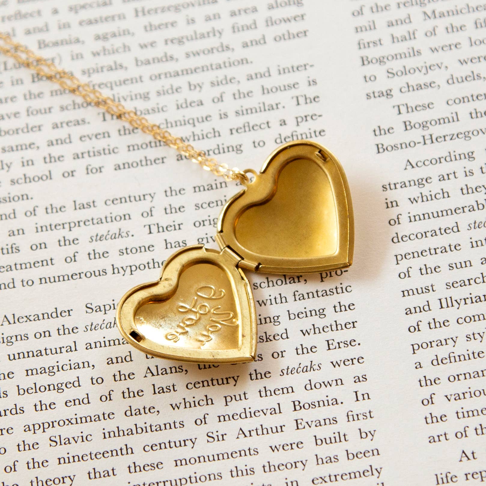 Vintage 'I Love You' Heart Locket Necklace