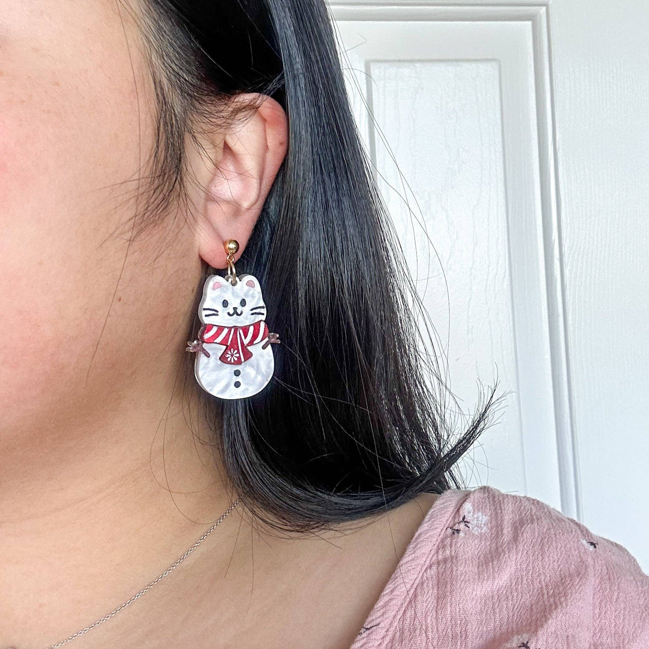 Snow Cat Earrings