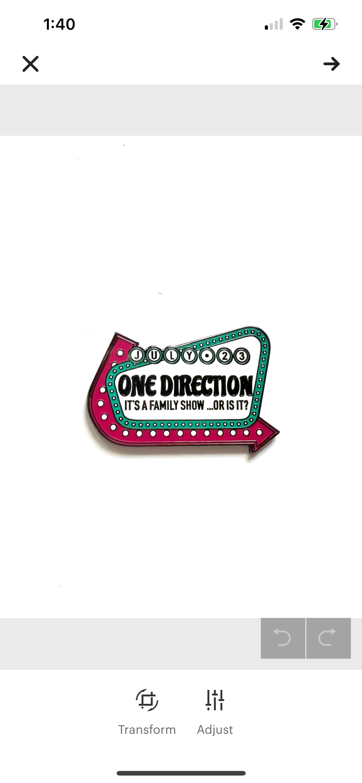One Direction “It’s a Family Show… Or Is It?” Enamel Pin