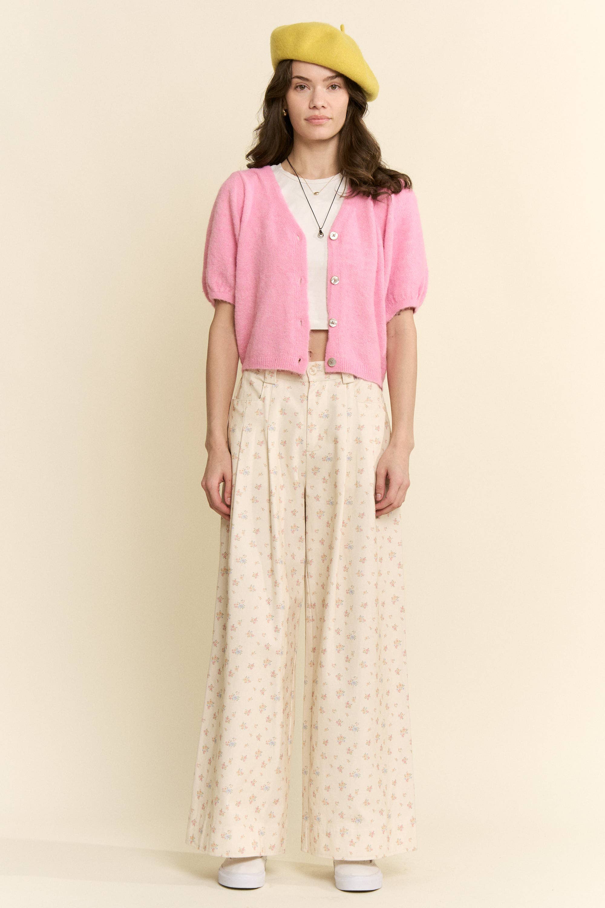 Floral Print Wide Leg Pants