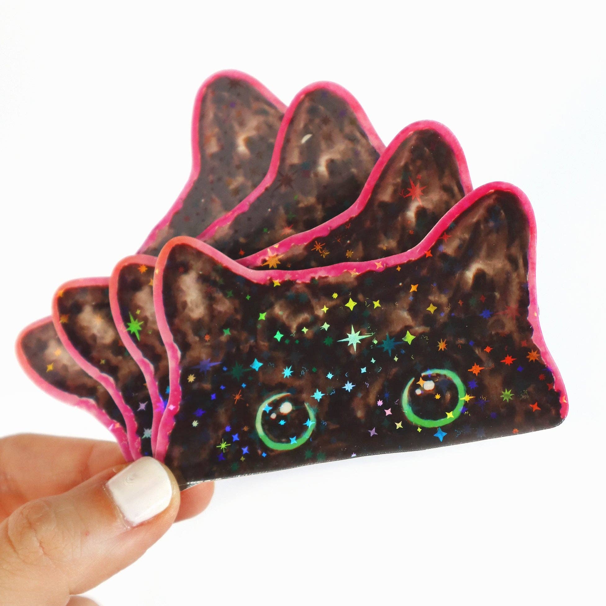 Cosmic Peek-a-Boo Kitty Sticker
