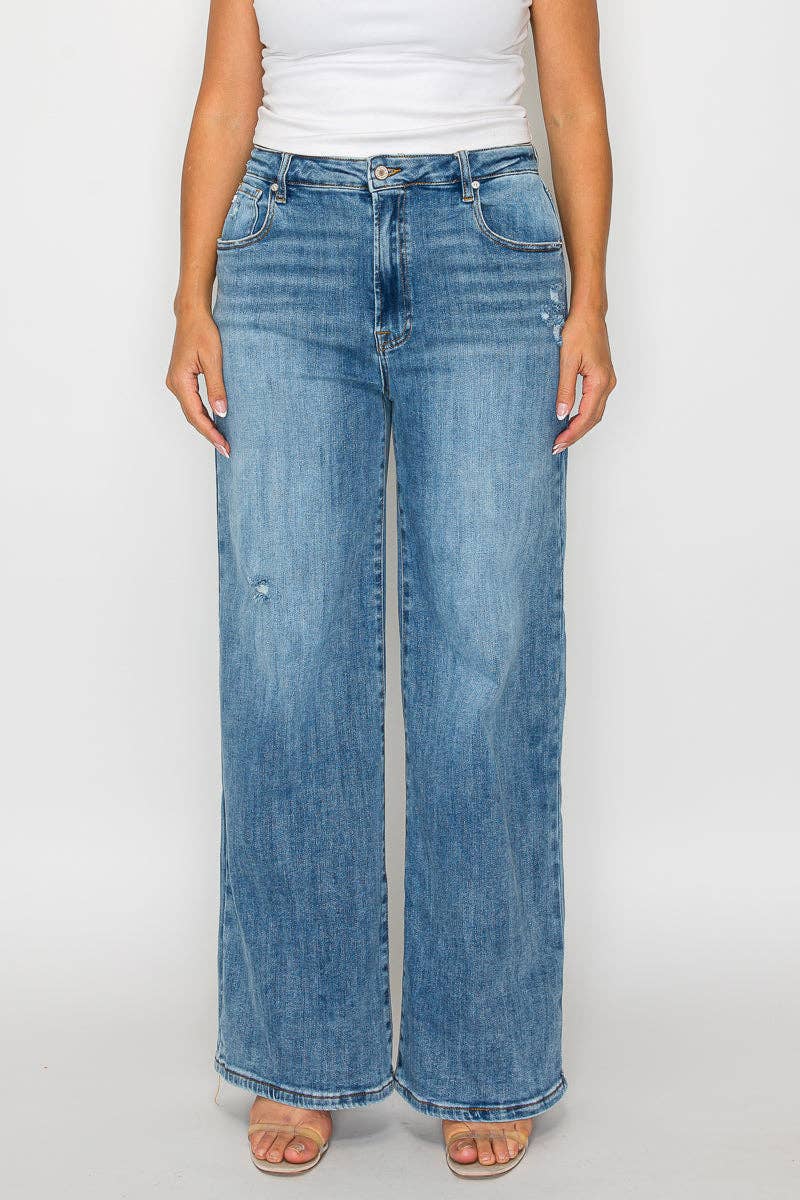 High Rise Wide Leg Jeans (Plus)
