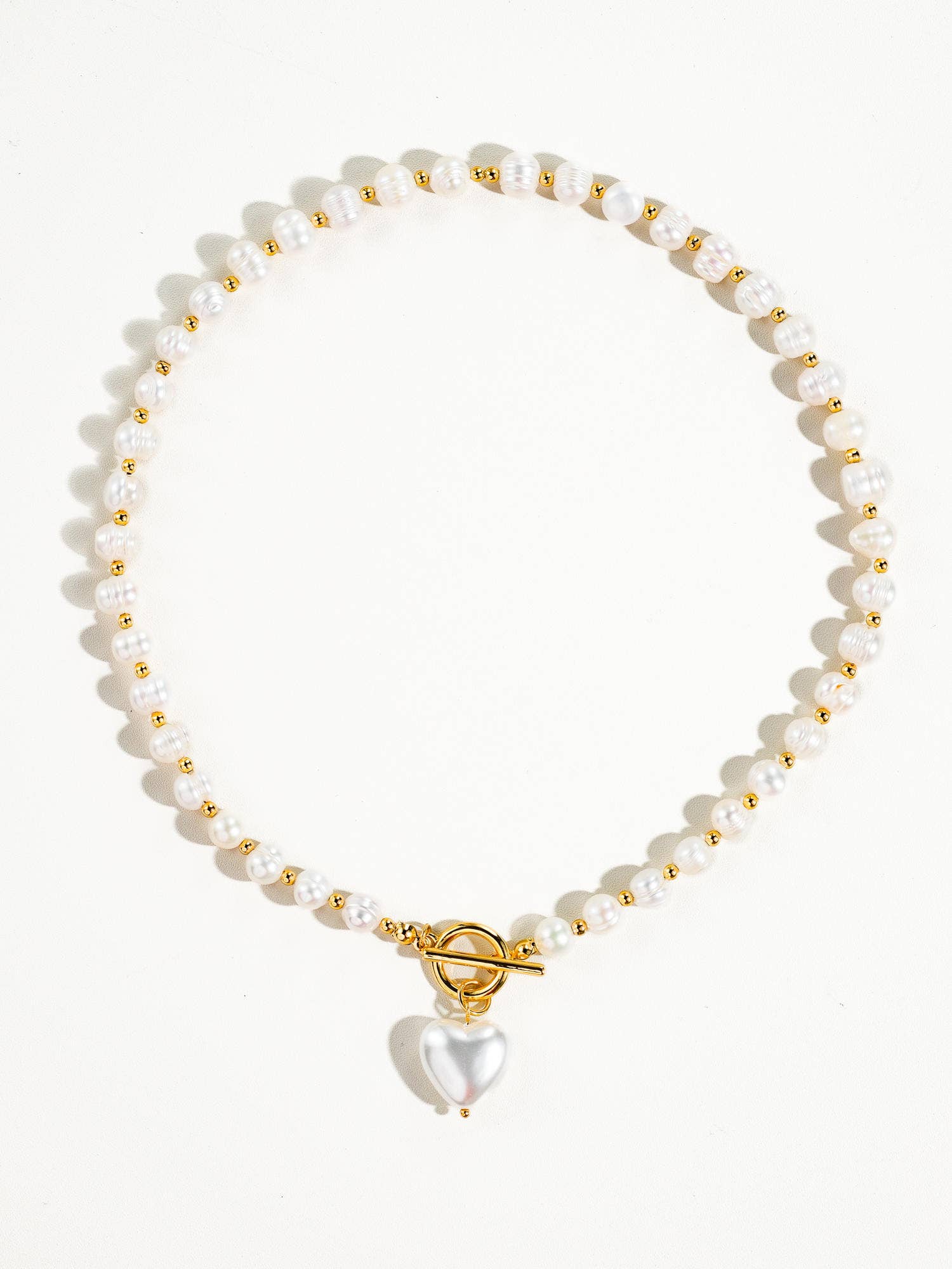 Wren Vintage Natural Pearl Heart Necklace
