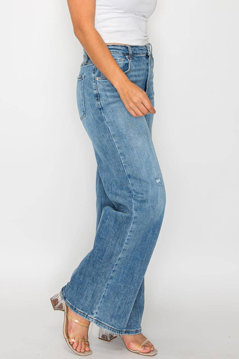 High Rise Wide Leg Jeans (Plus)