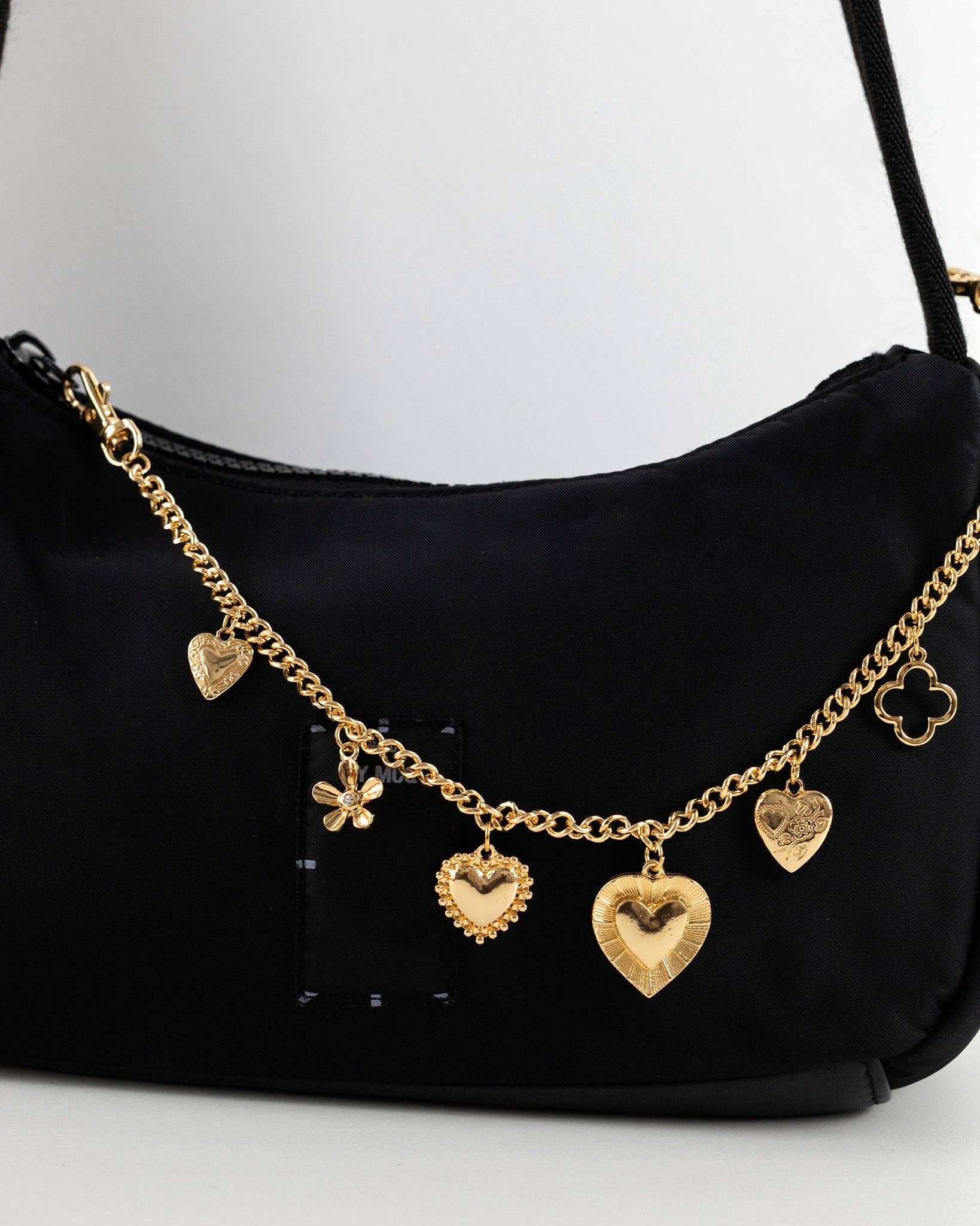 Heart Clover Chain Bag Charm
