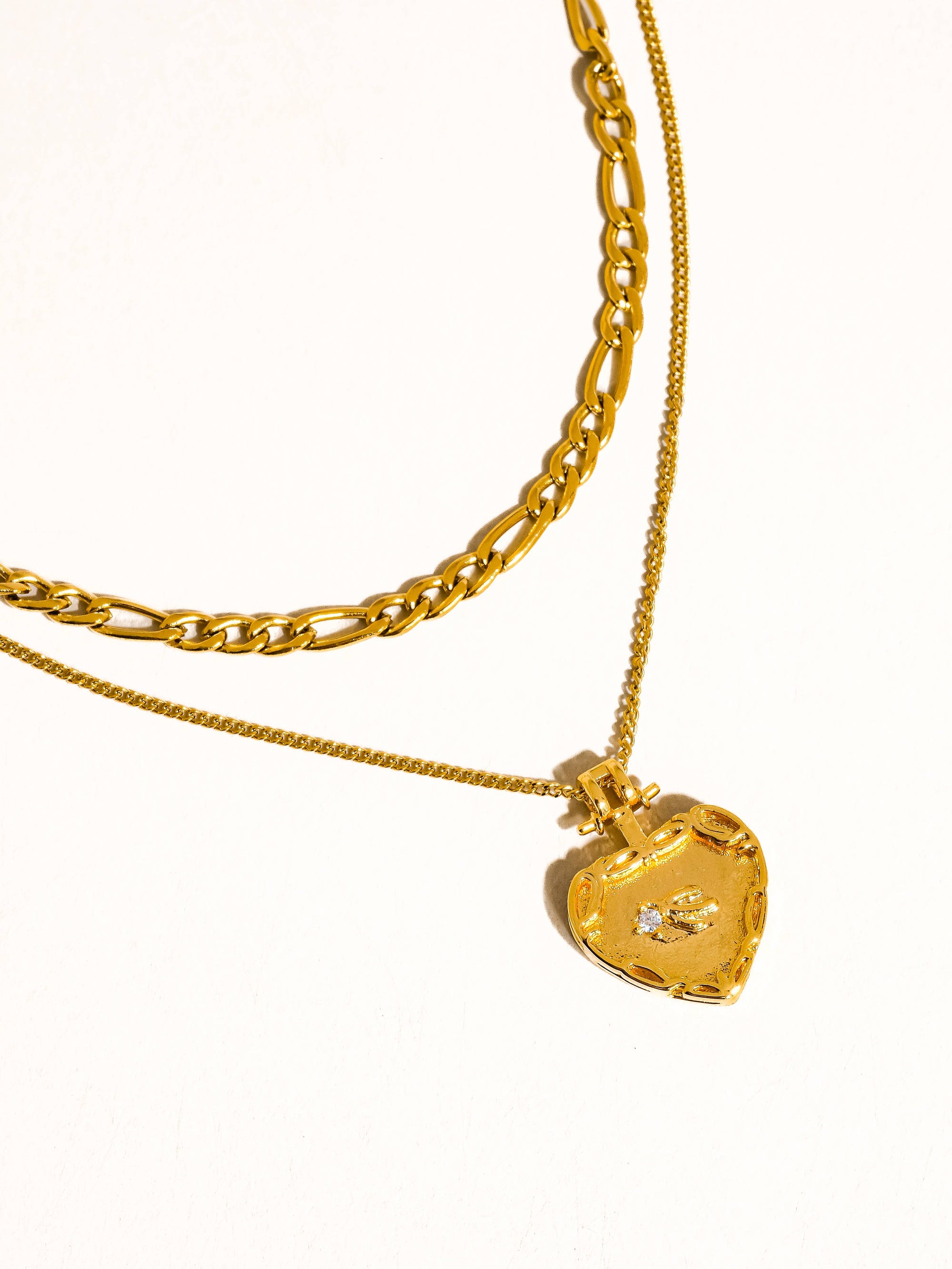 Landy 18K Non-Tarnish Layered Heart Chain Necklace