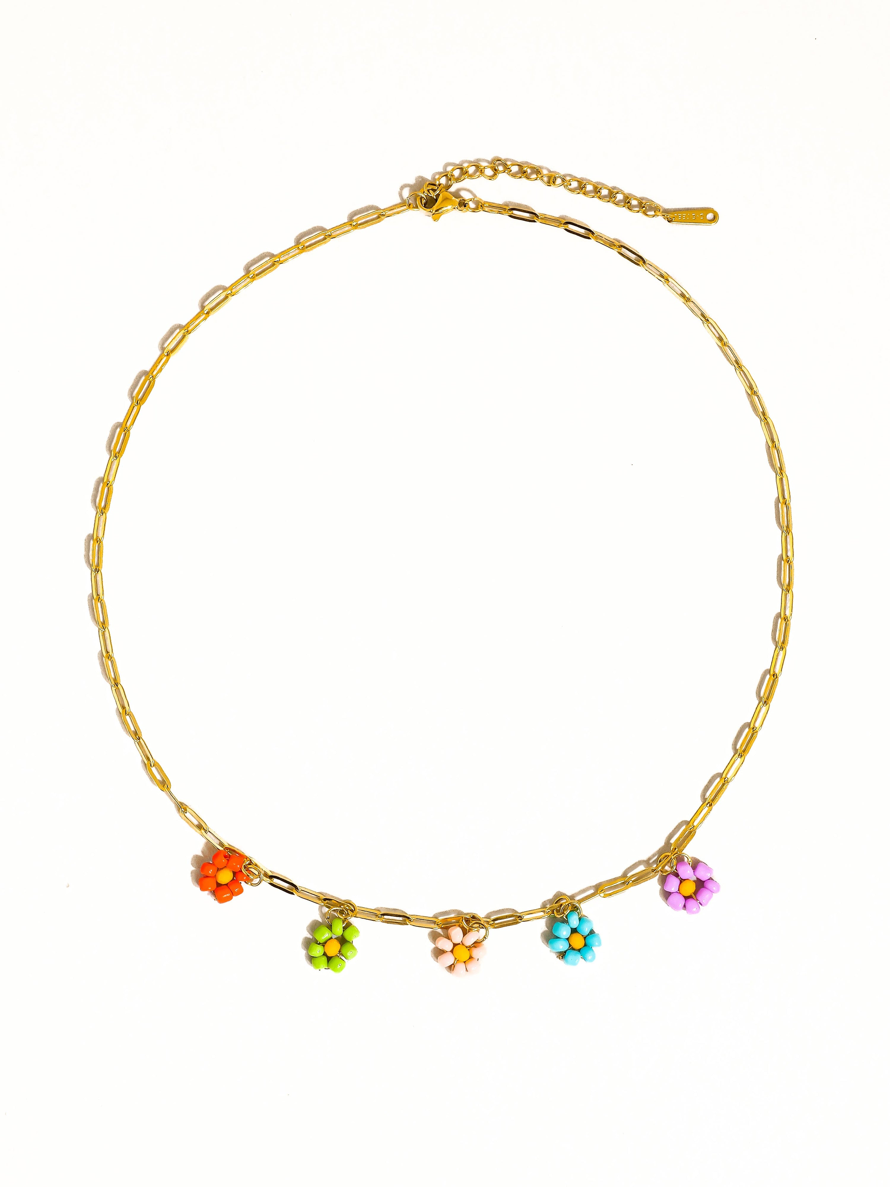 Linnea 18K Gold Non-Tarnish Beaded Daisy Chain Necklace