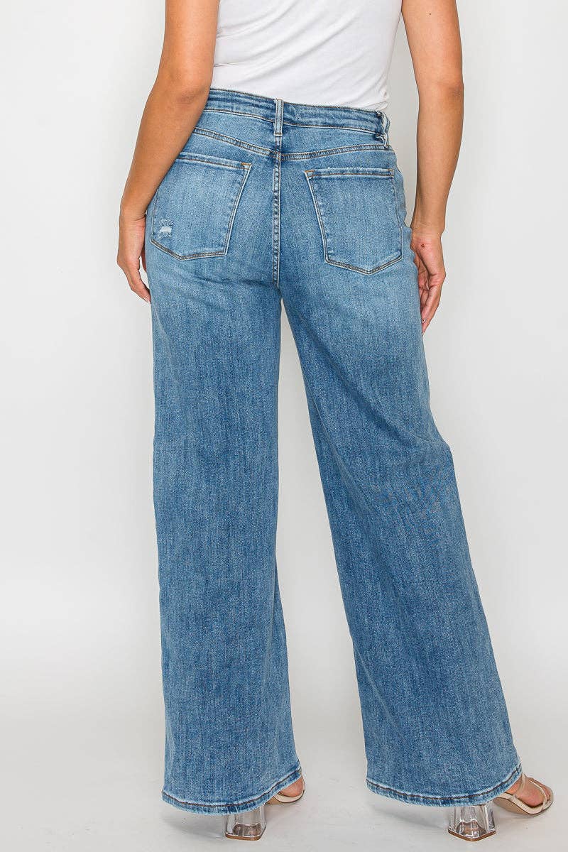 High Rise Wide Leg Jeans (Plus)