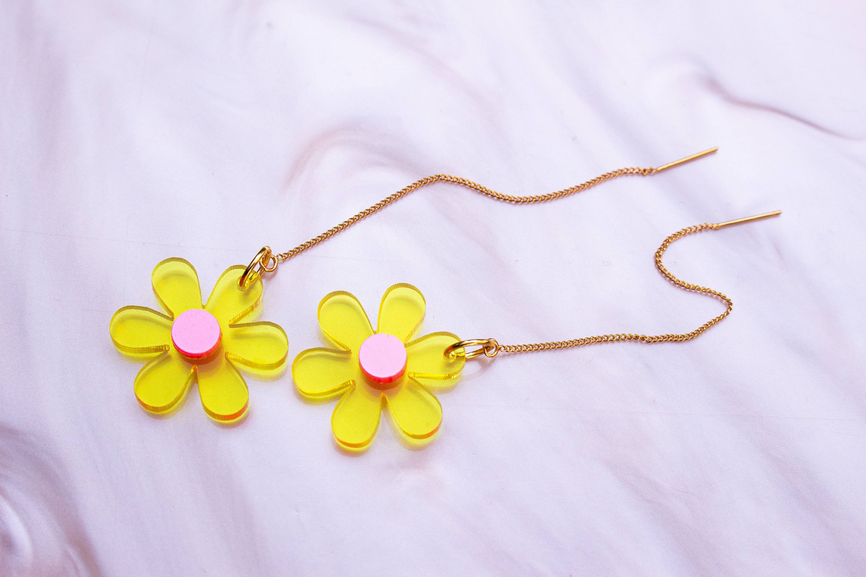 Floral Threader Dainty Spring and Sumer Earrings
