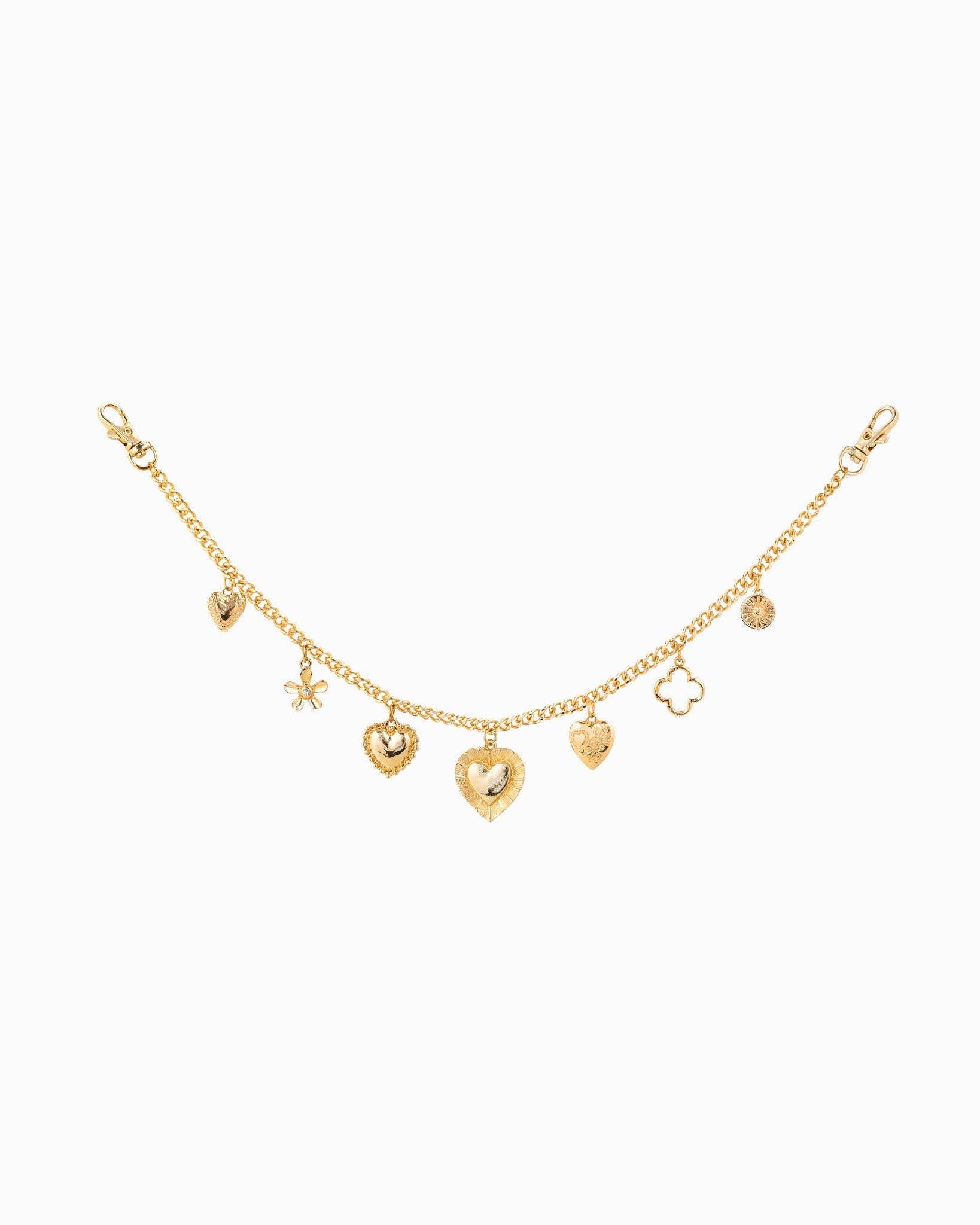 Heart Clover Chain Bag Charm