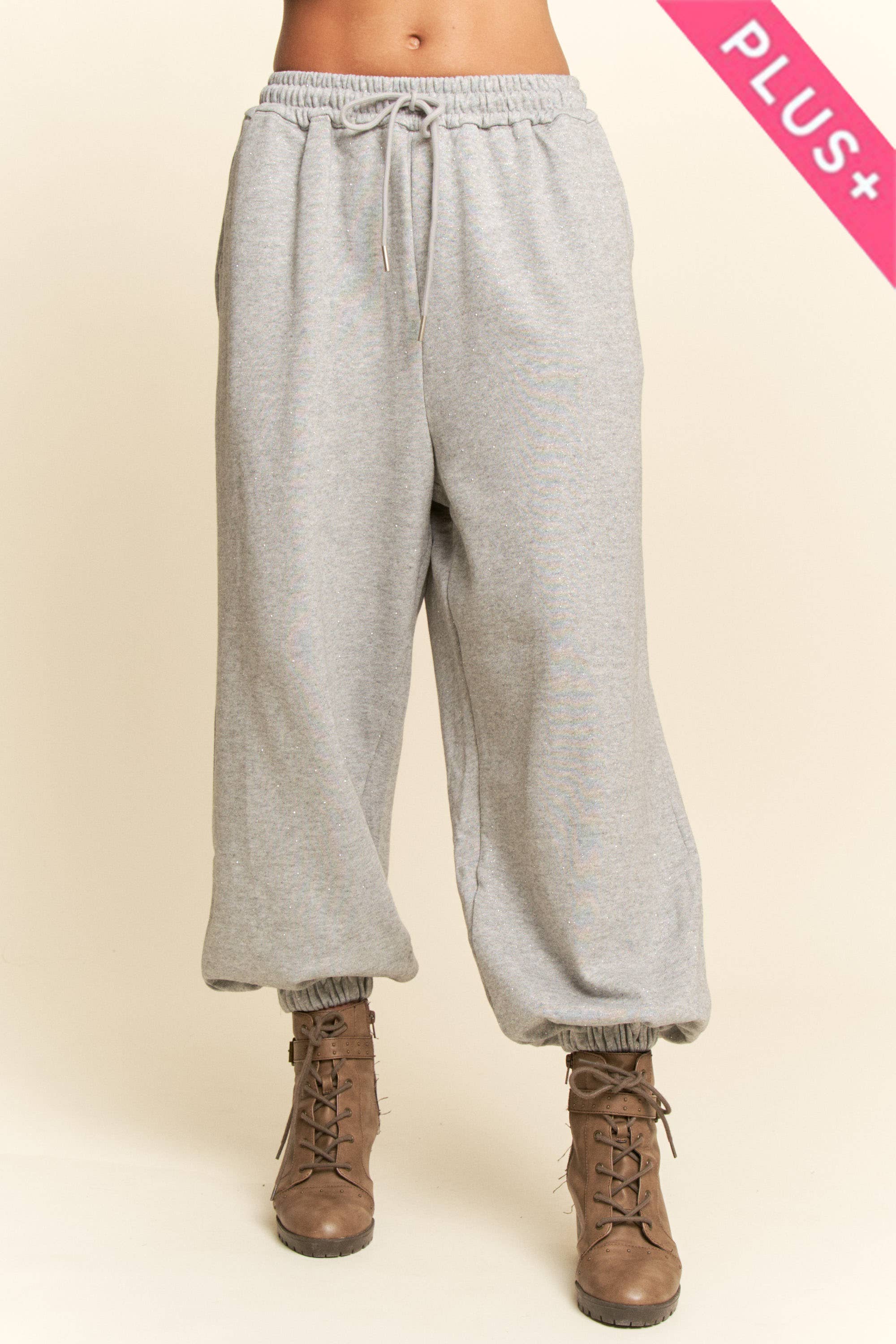 Rhinestone Speckled Sweatpants (Plus)