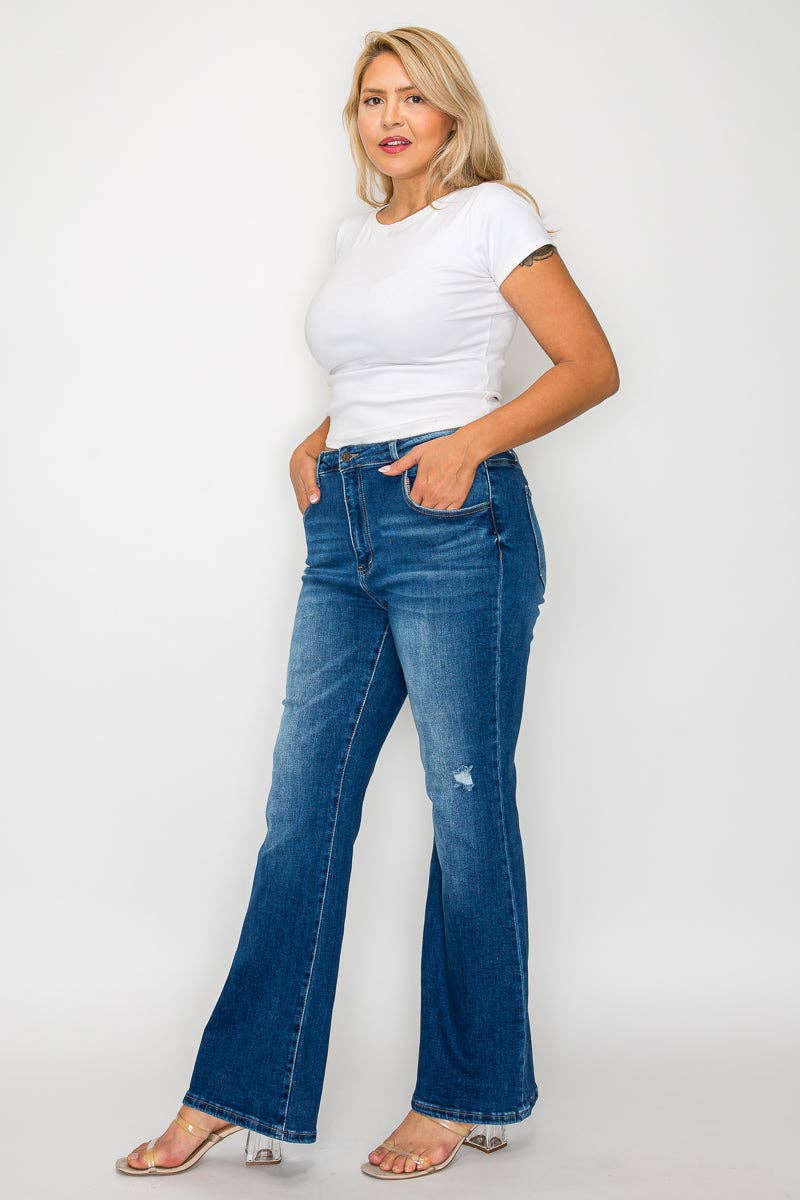 High Rise Boot Cut Jeans (Plus)