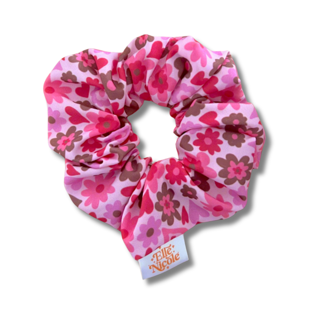 Scrunchie - Chocolate Covered Florals - Hair Accessory