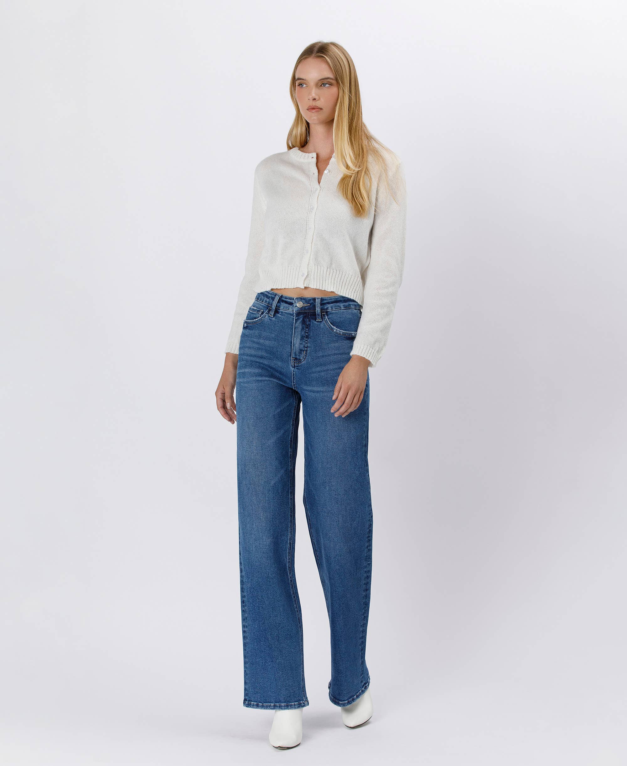 Super High Rise Stretch 90's Wide Leg Jeans
