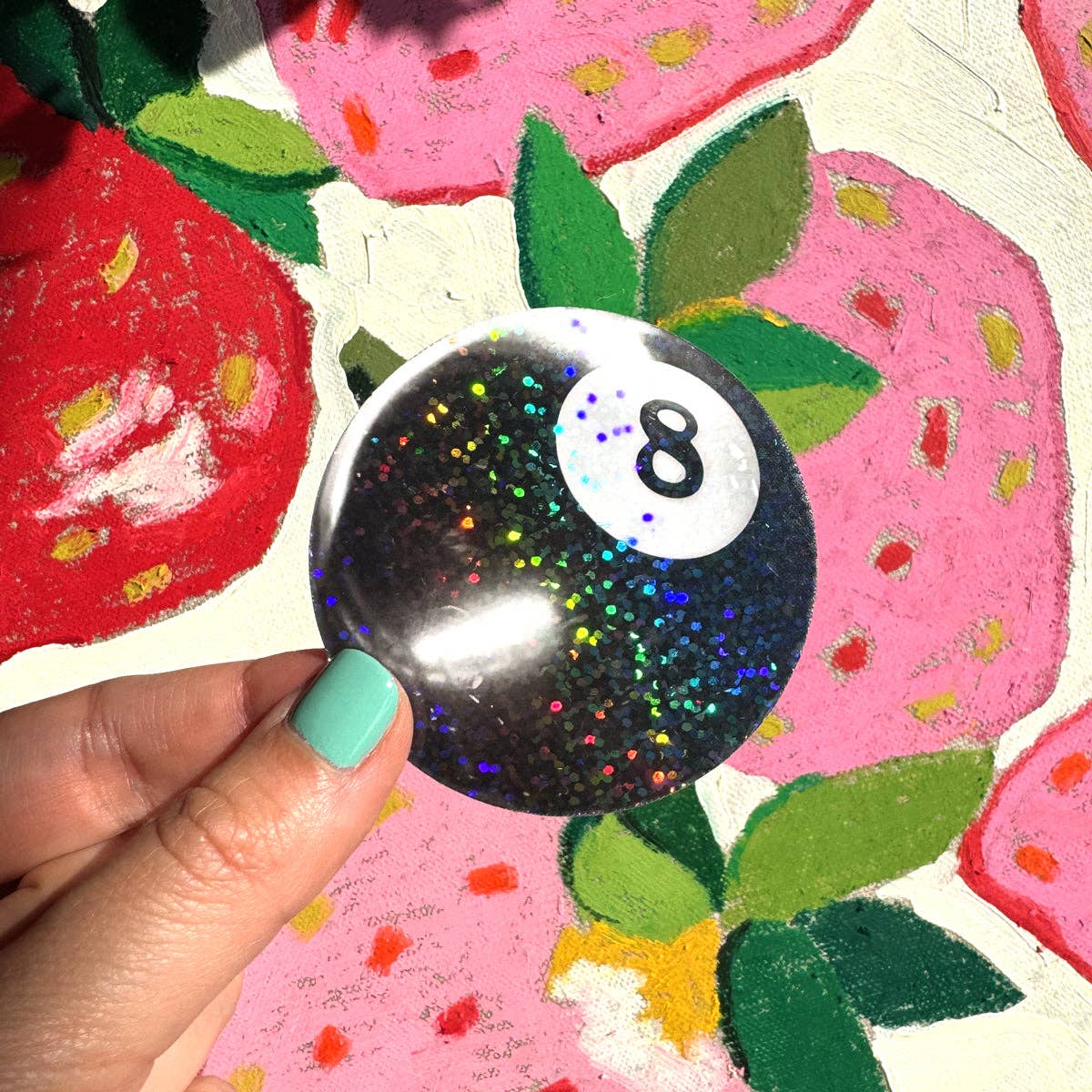 8 Ball Glitter Sticker