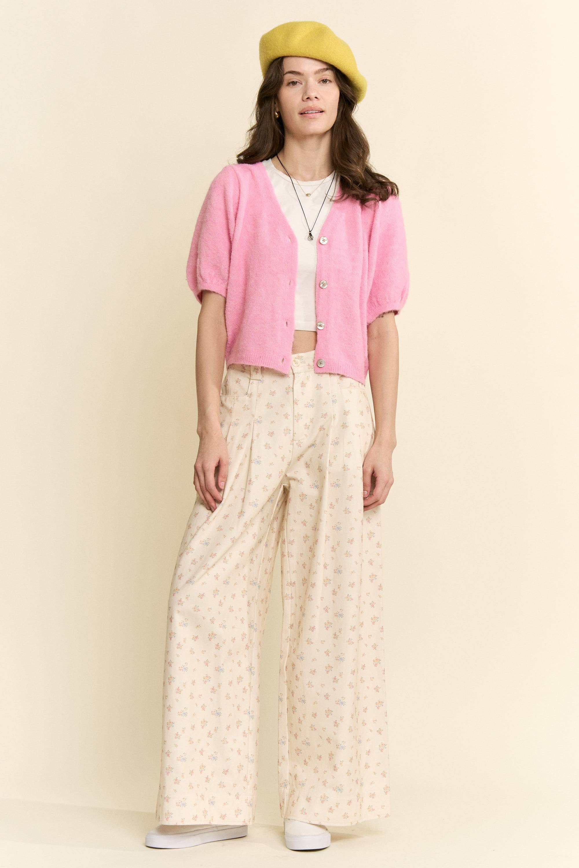 Floral Print Wide Leg Pants
