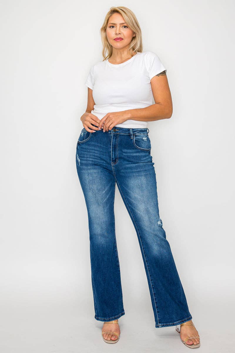 High Rise Boot Cut Jeans (Plus)