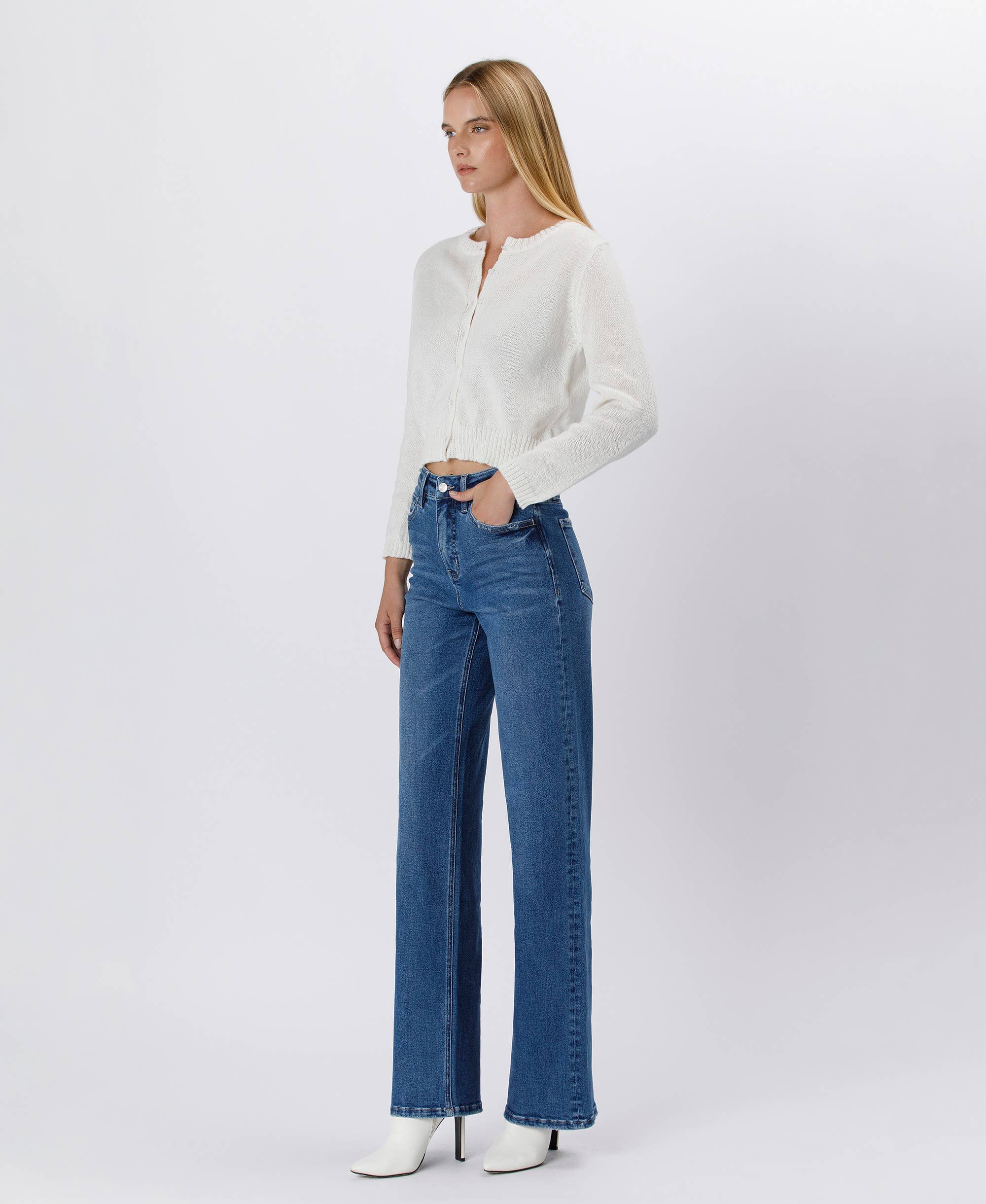 Super High Rise Stretch 90's Wide Leg Jeans