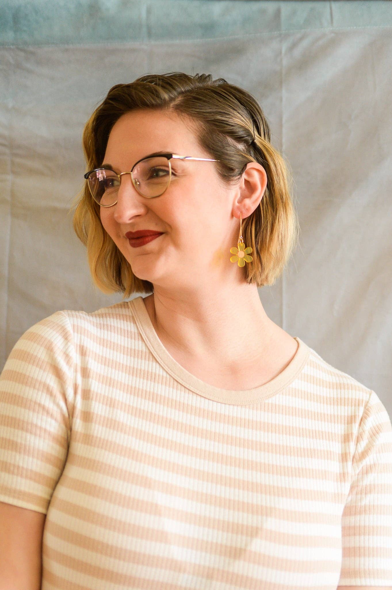 Floral Threader Dainty Spring and Sumer Earrings