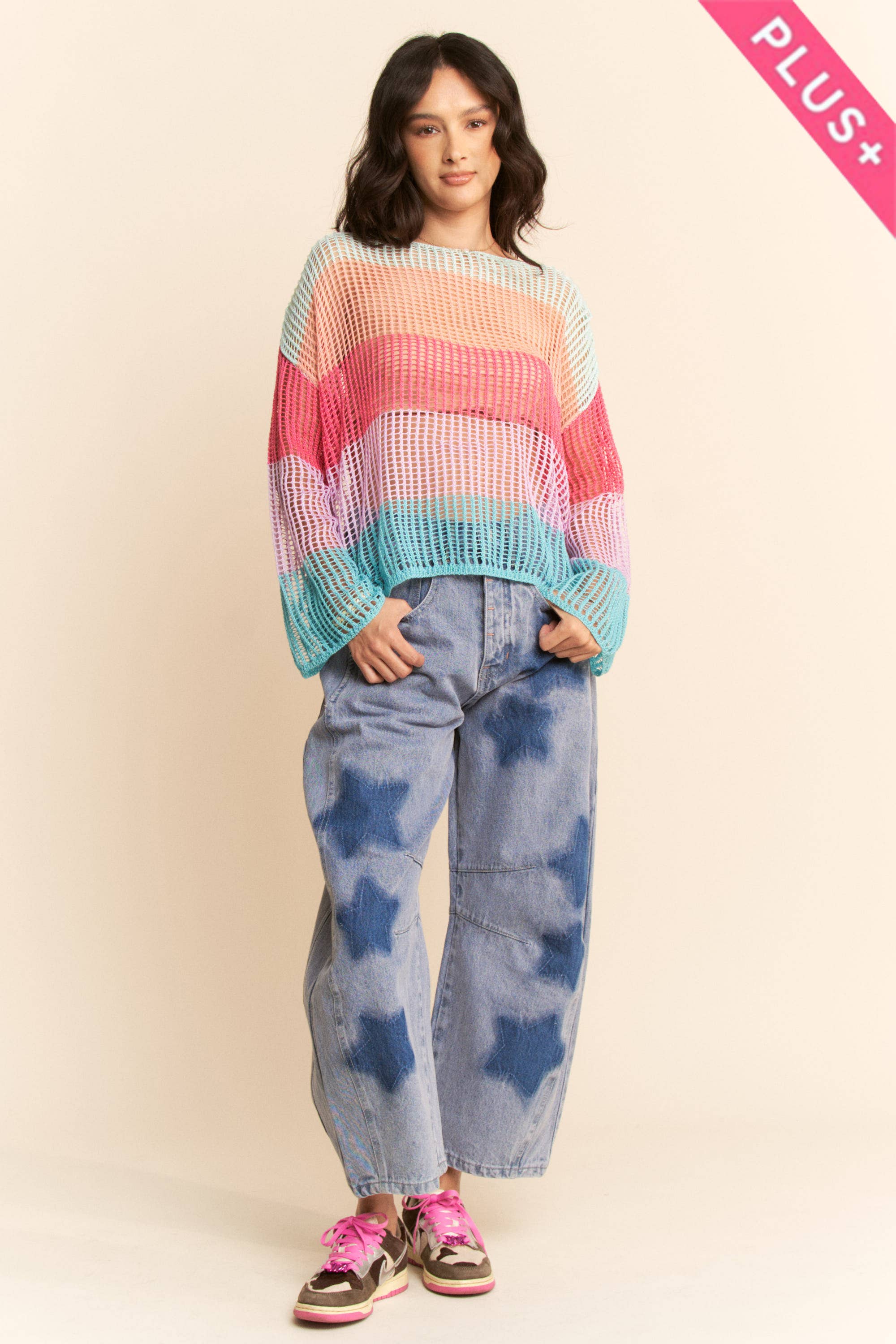 Bell Sleeve Cover-Up Top (Plus)