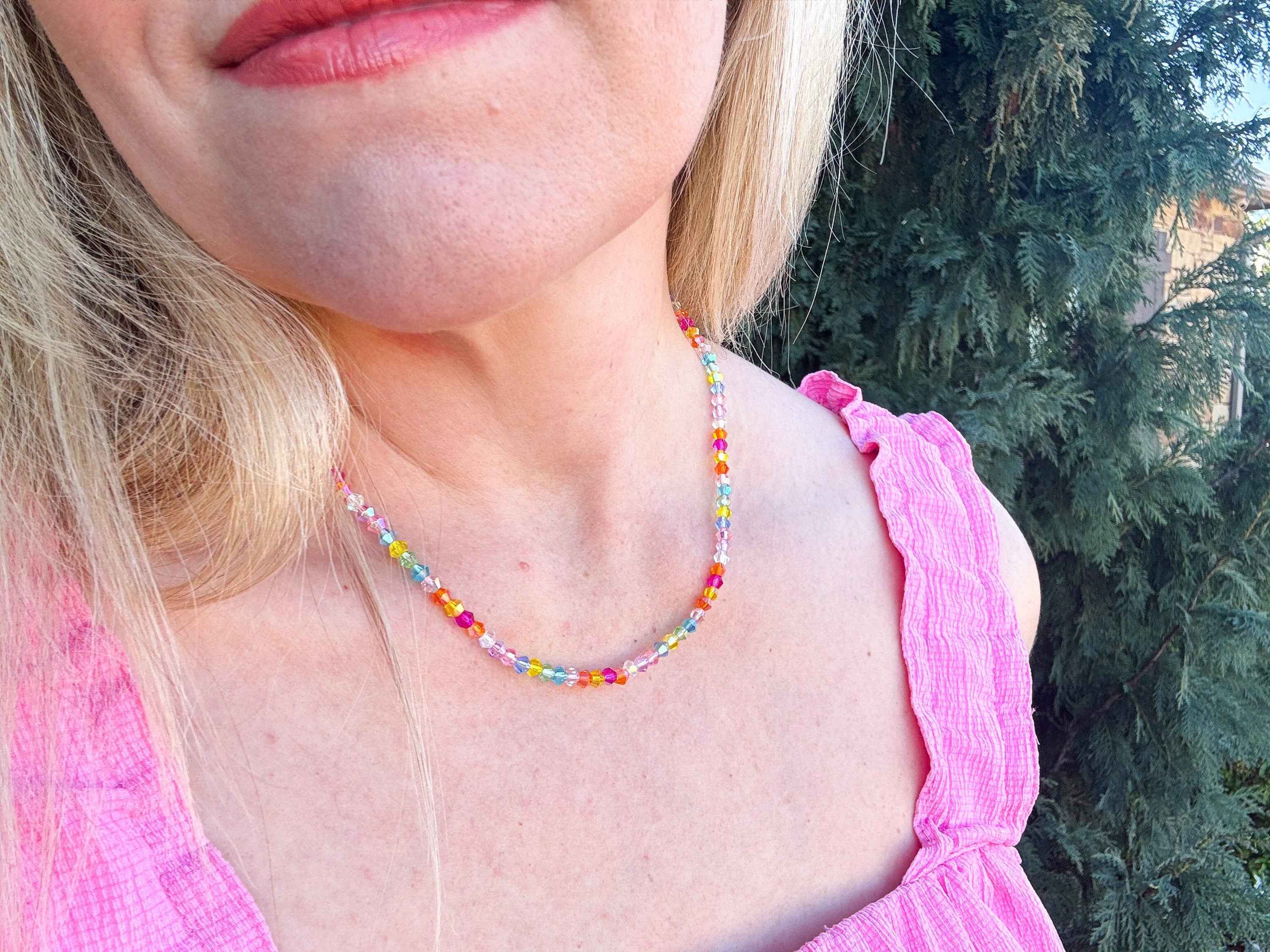 Beaded Necklace - Multi-Colored - Chloe