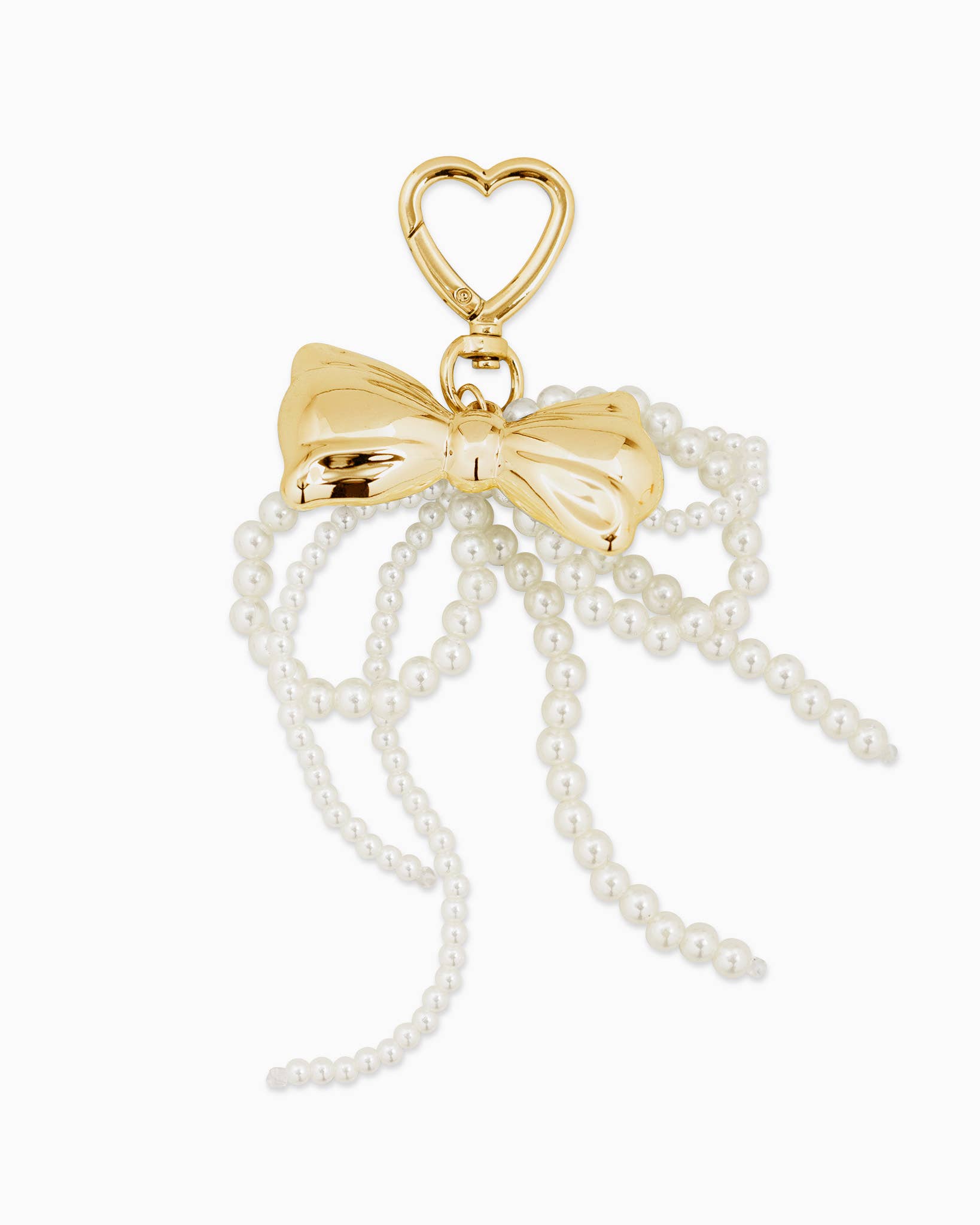 Chunky Pearl Double Bow Bag Charm Keychain