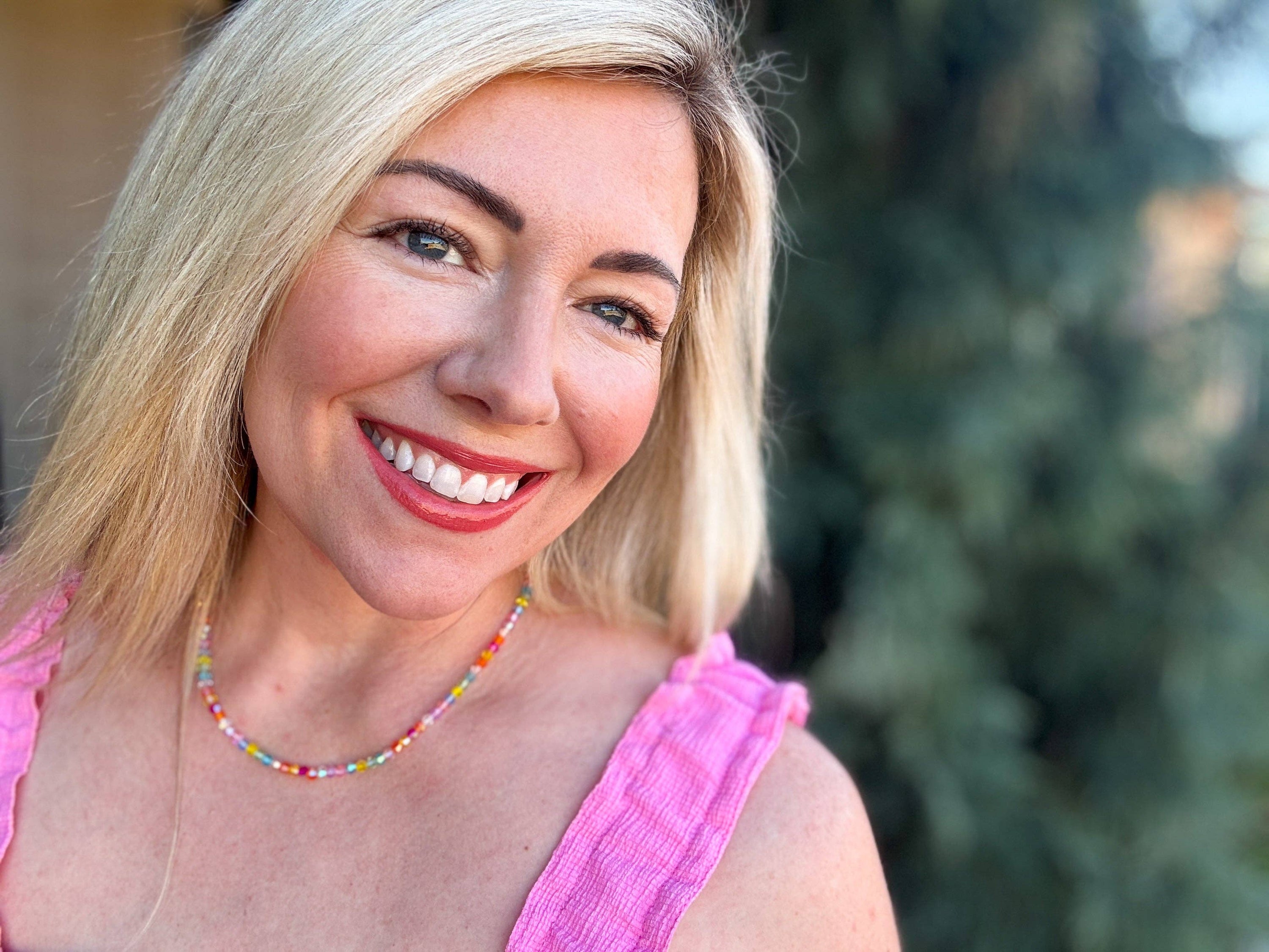 Beaded Necklace - Multi-Colored - Chloe