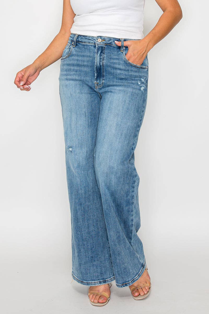 High Rise Wide Leg Jeans (Plus)