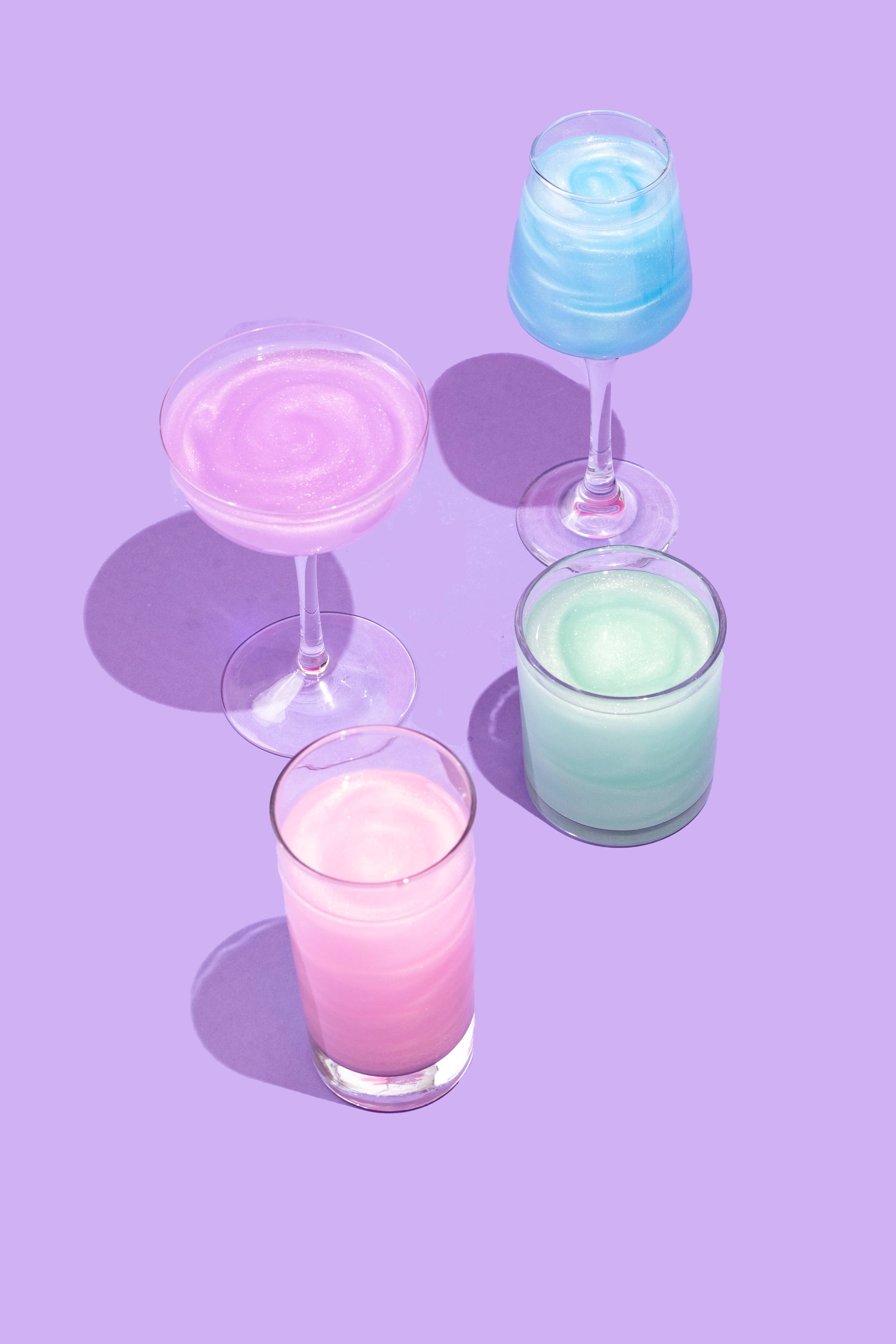 Iridescent Cotton Candy Drink Glitter Bombs