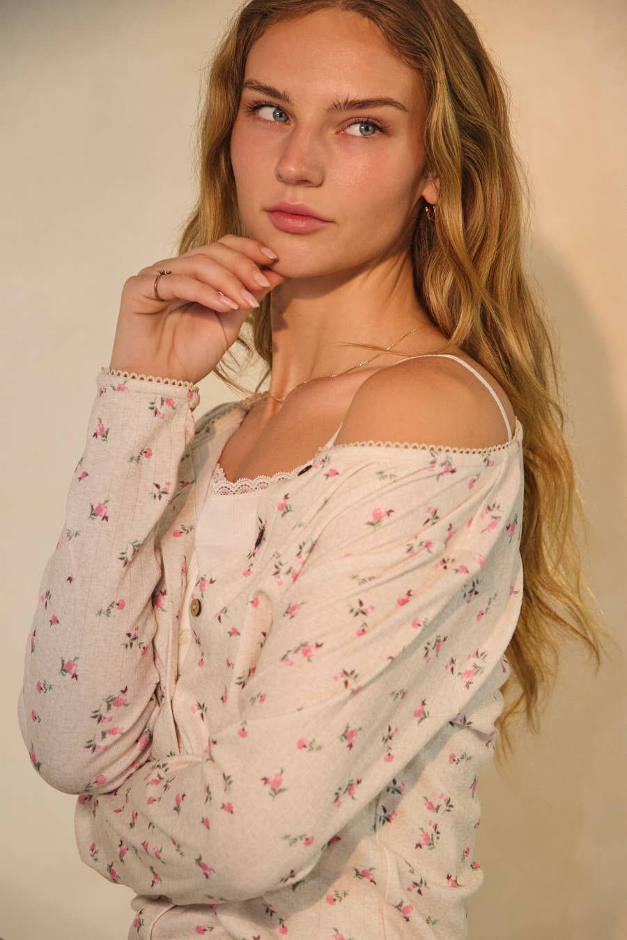 Button-front Cardigan (Plus)