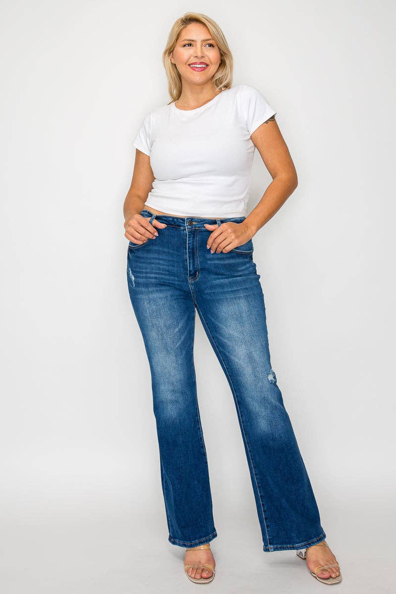 High Rise Boot Cut Jeans (Plus)