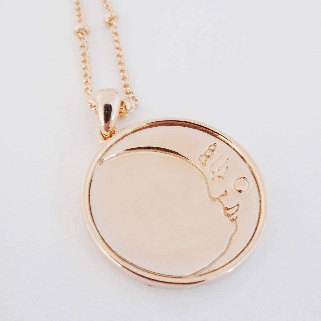 Moon Face Pendant Necklace