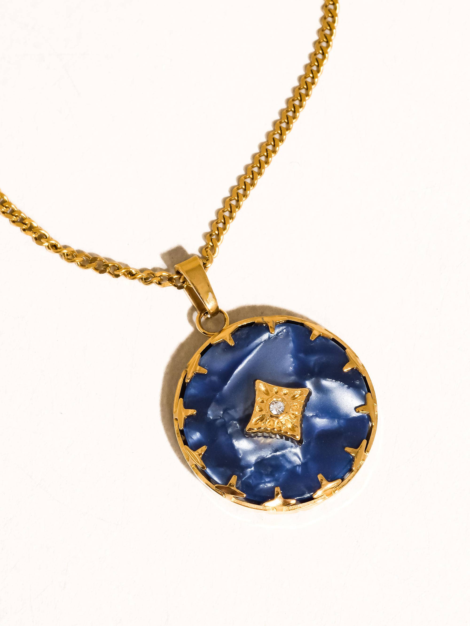 Azalea 18K Non-Tarnish Gemstone Round Necklace