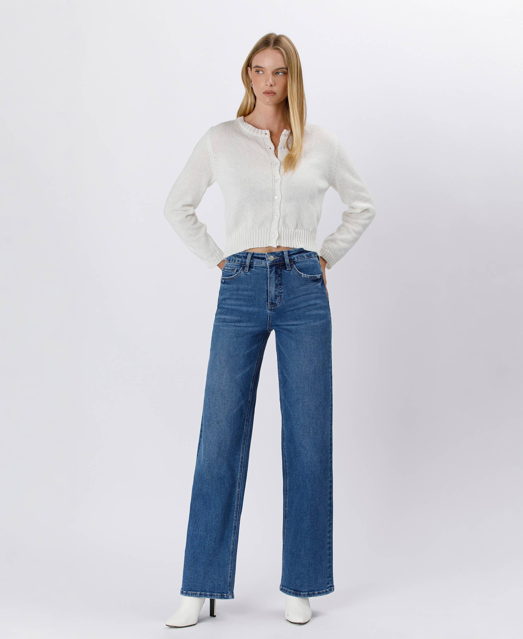 Super High Rise Stretch 90's Wide Leg Jeans