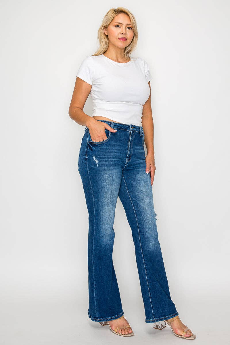 High Rise Boot Cut Jeans (Plus)