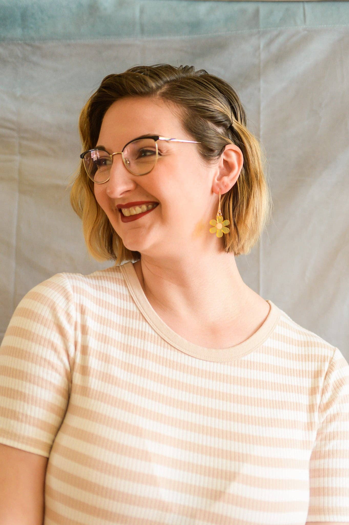 Floral Threader Dainty Spring and Sumer Earrings