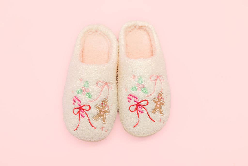 Gingerbread Bows - Christmas Sweets Slippers - Adult 4 sizes
