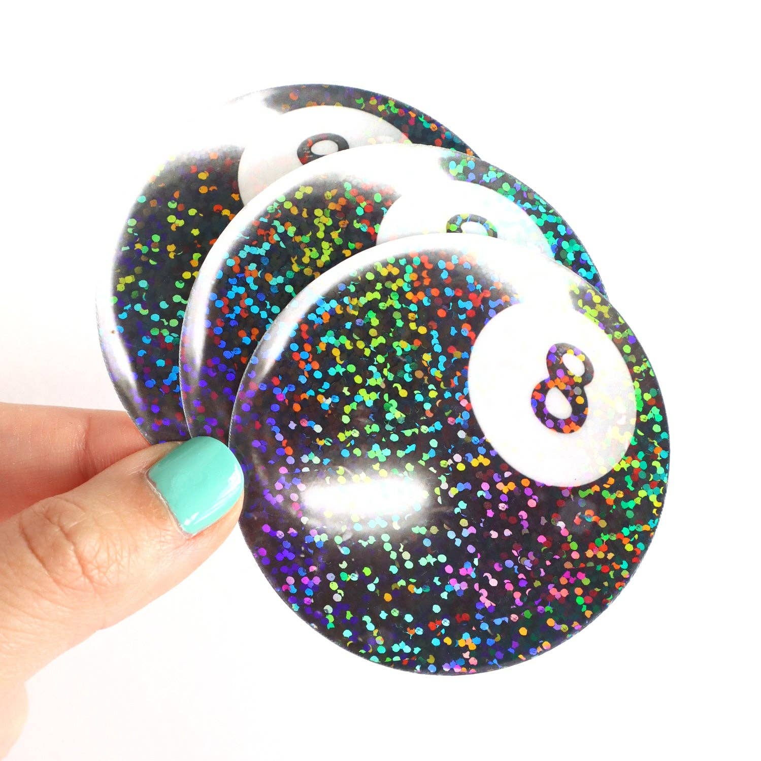 8 Ball Glitter Sticker