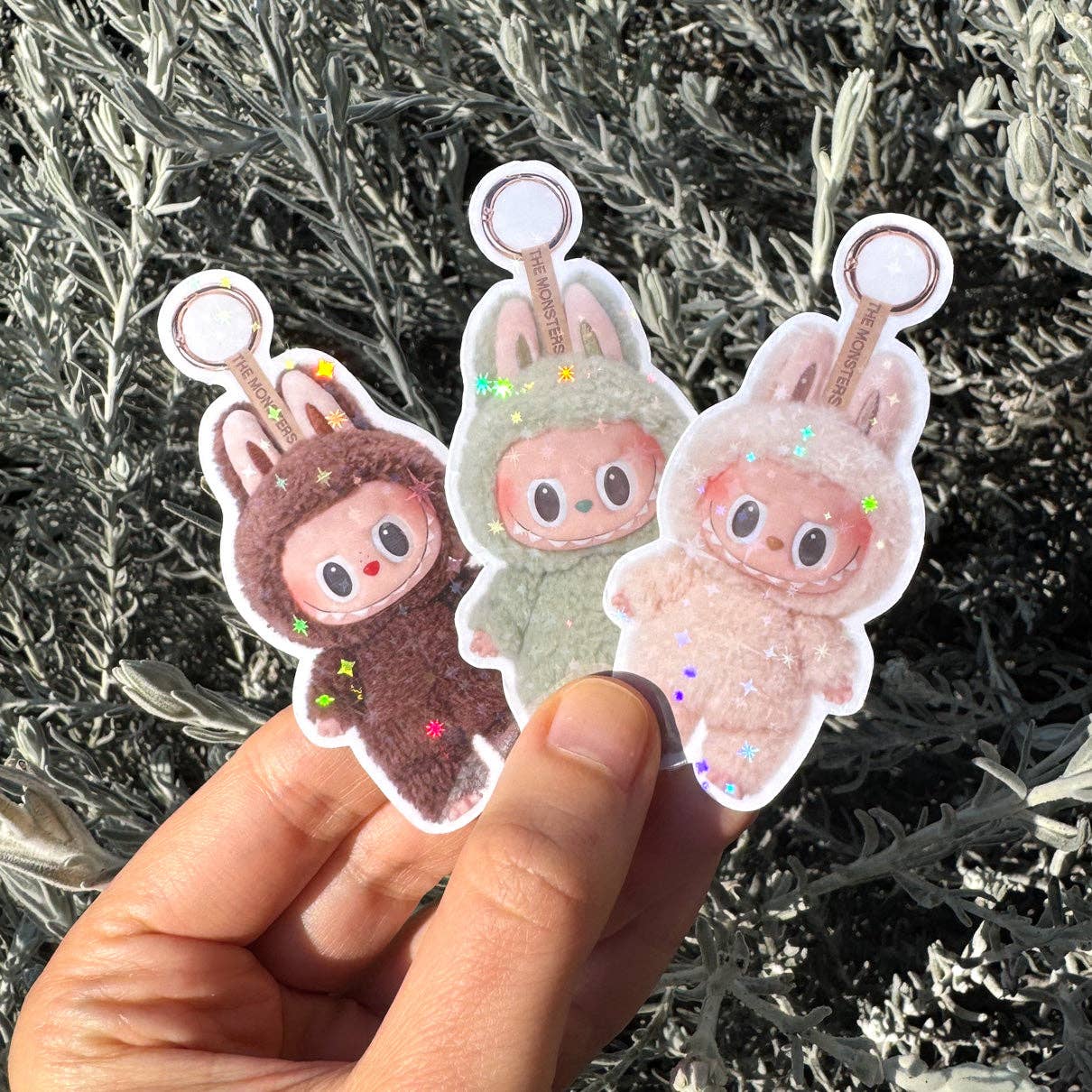 Labubu Macaron Sparkly Stickers - 3 Colors To Choose