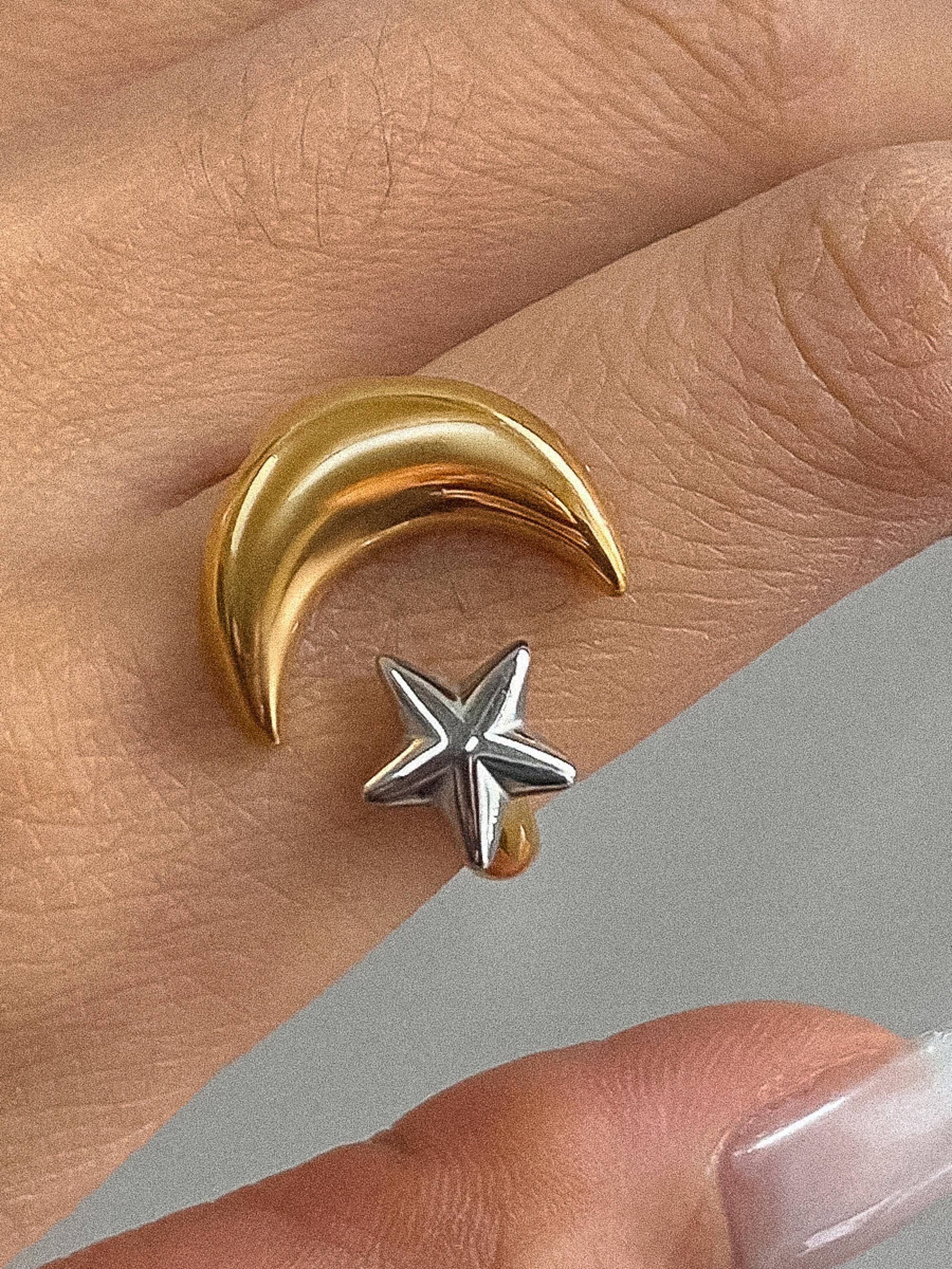 Eugénie 18K Gold Non-Tarnish Star and Moon Ring